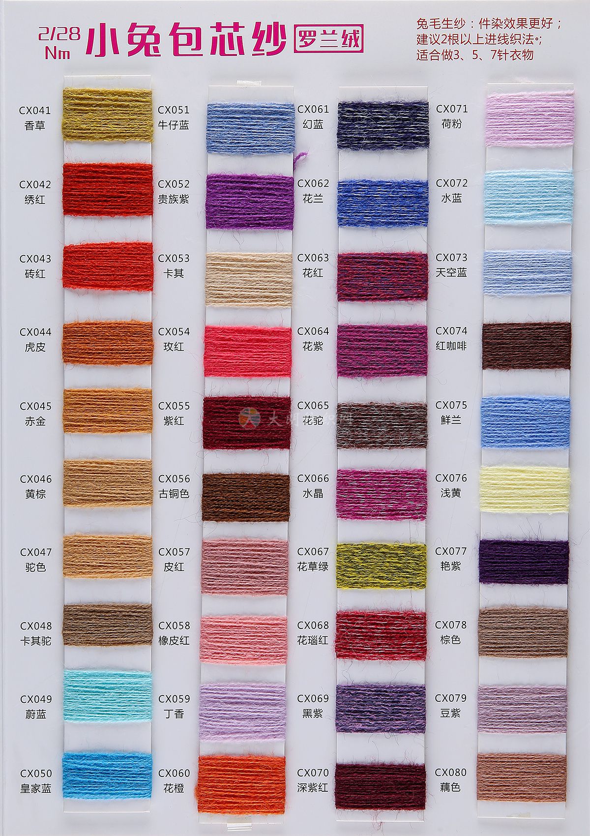 2/28NM 抗起球小兔包芯纱