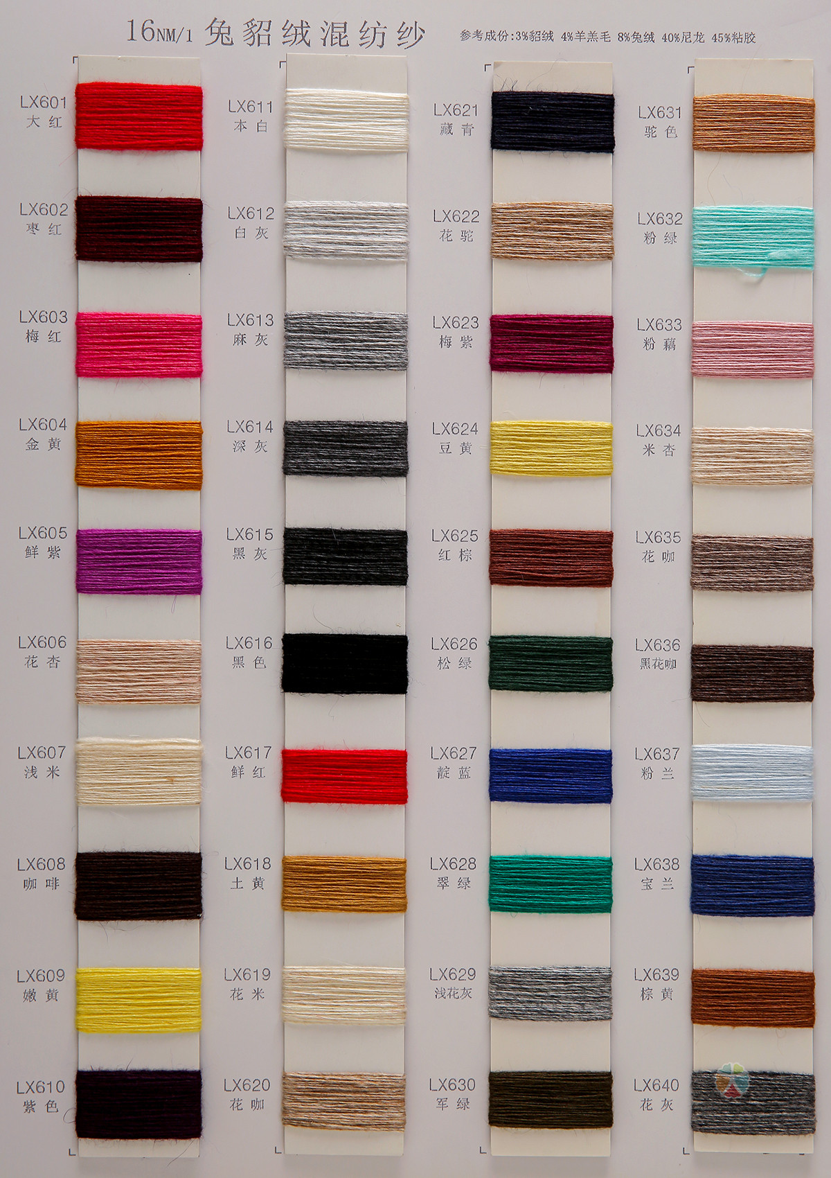 1/16 兔貂绒混纺纱