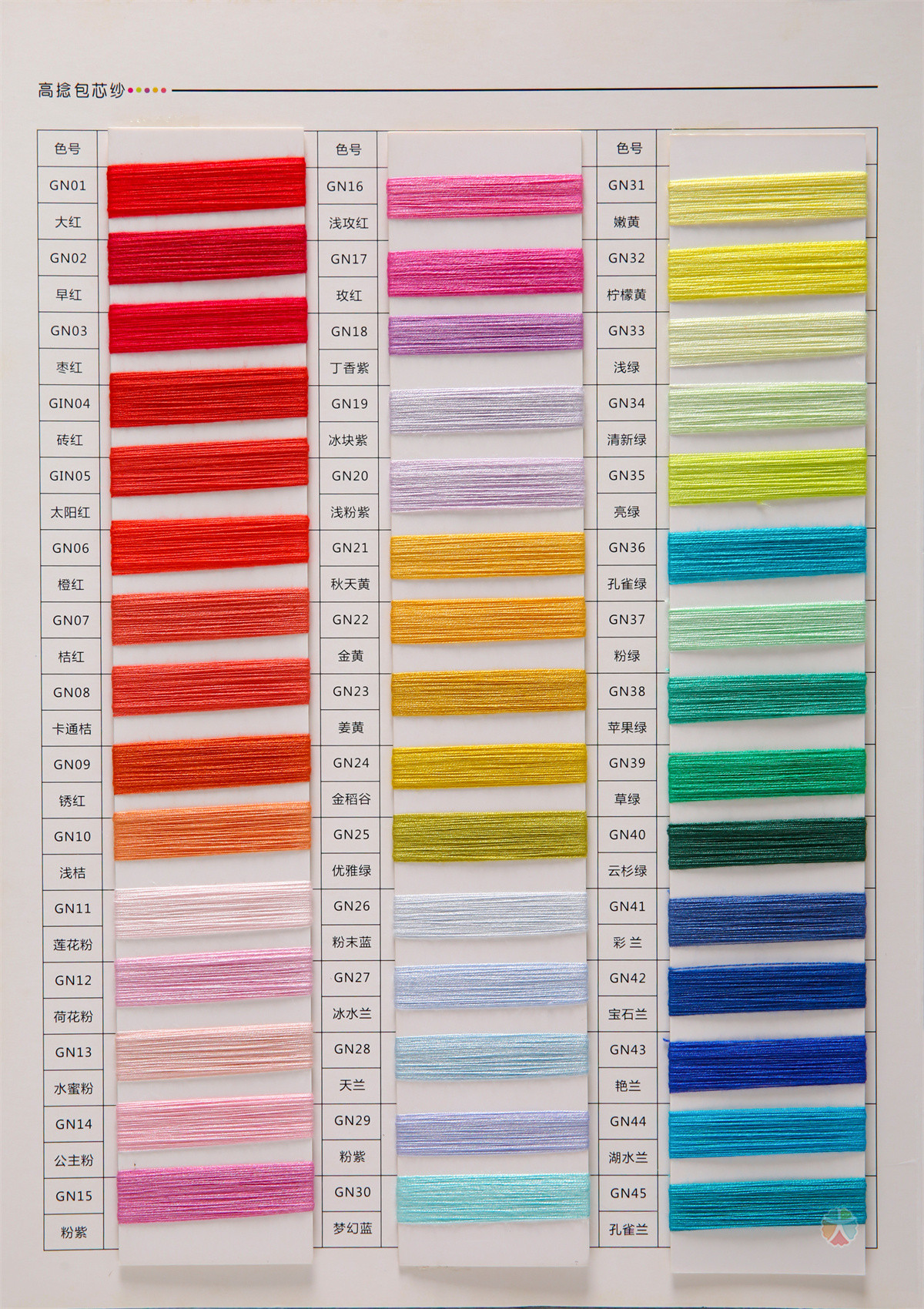 50S/2有色高捻包芯纱