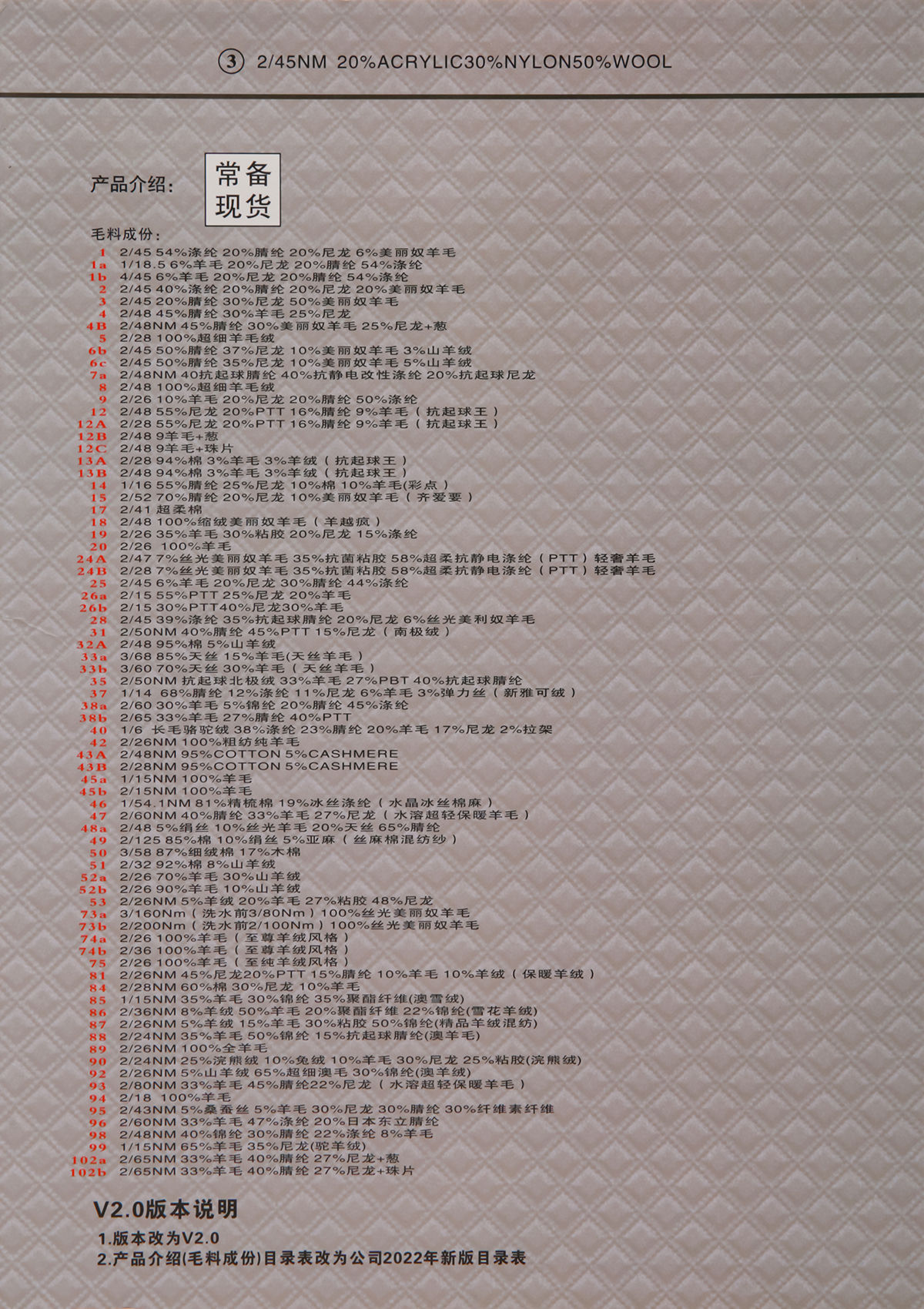 3）2/45NM 50%羊毛混纺