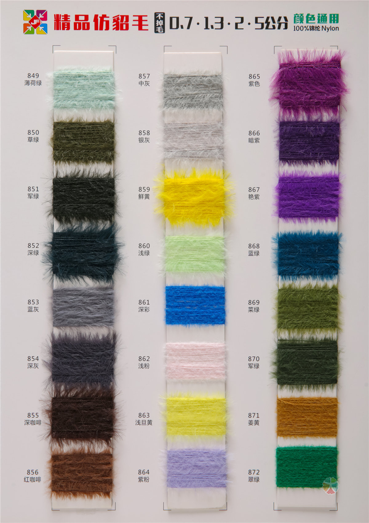 0.7公分、1.3公分、2公分精品仿貂毛