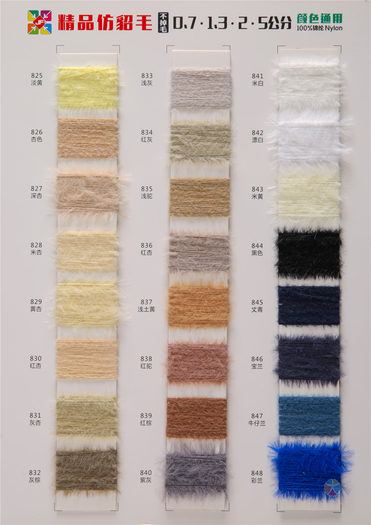 0.7公分、1.3公分、2公分精品仿貂毛