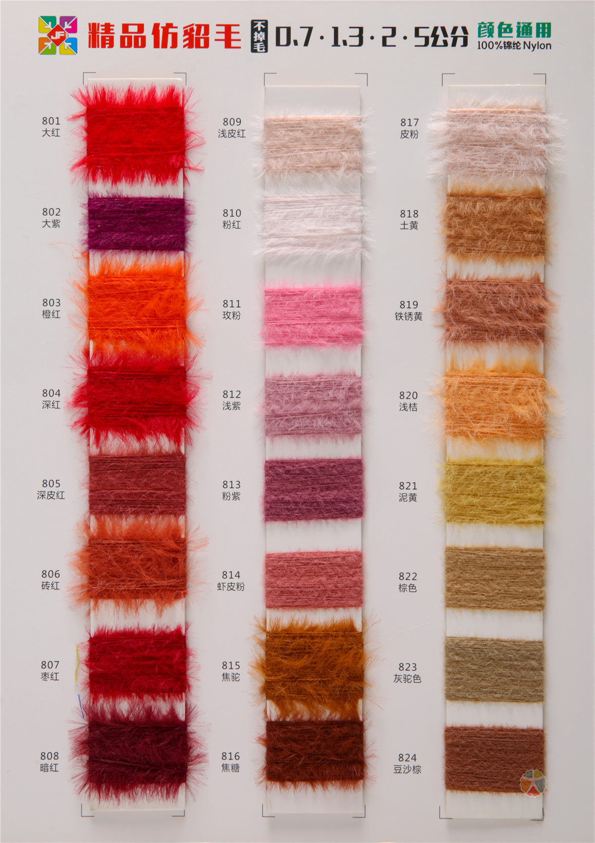 0.7公分、1.3公分、2公分精品仿貂毛