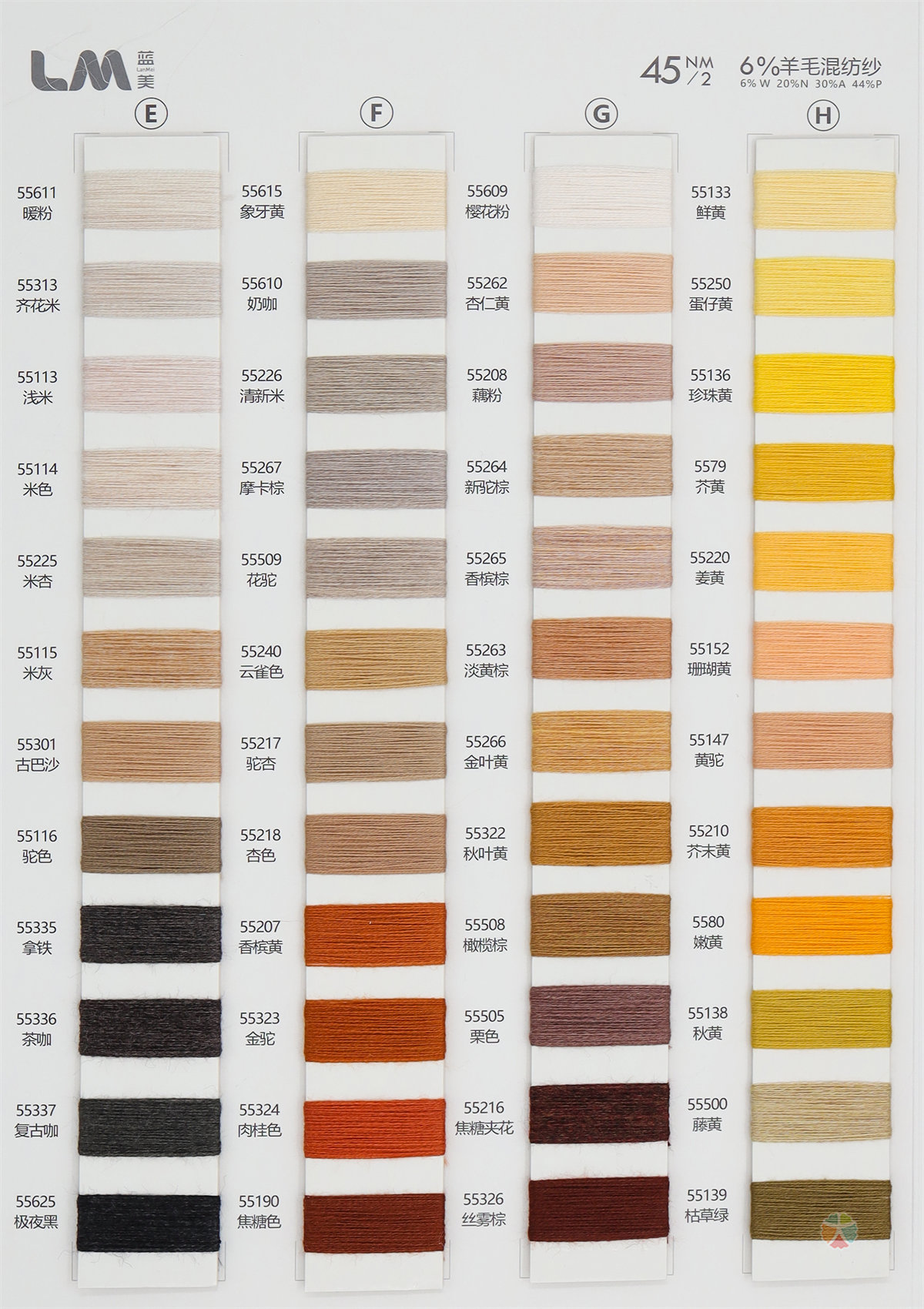 45NM/2 6%羊毛混纺纱