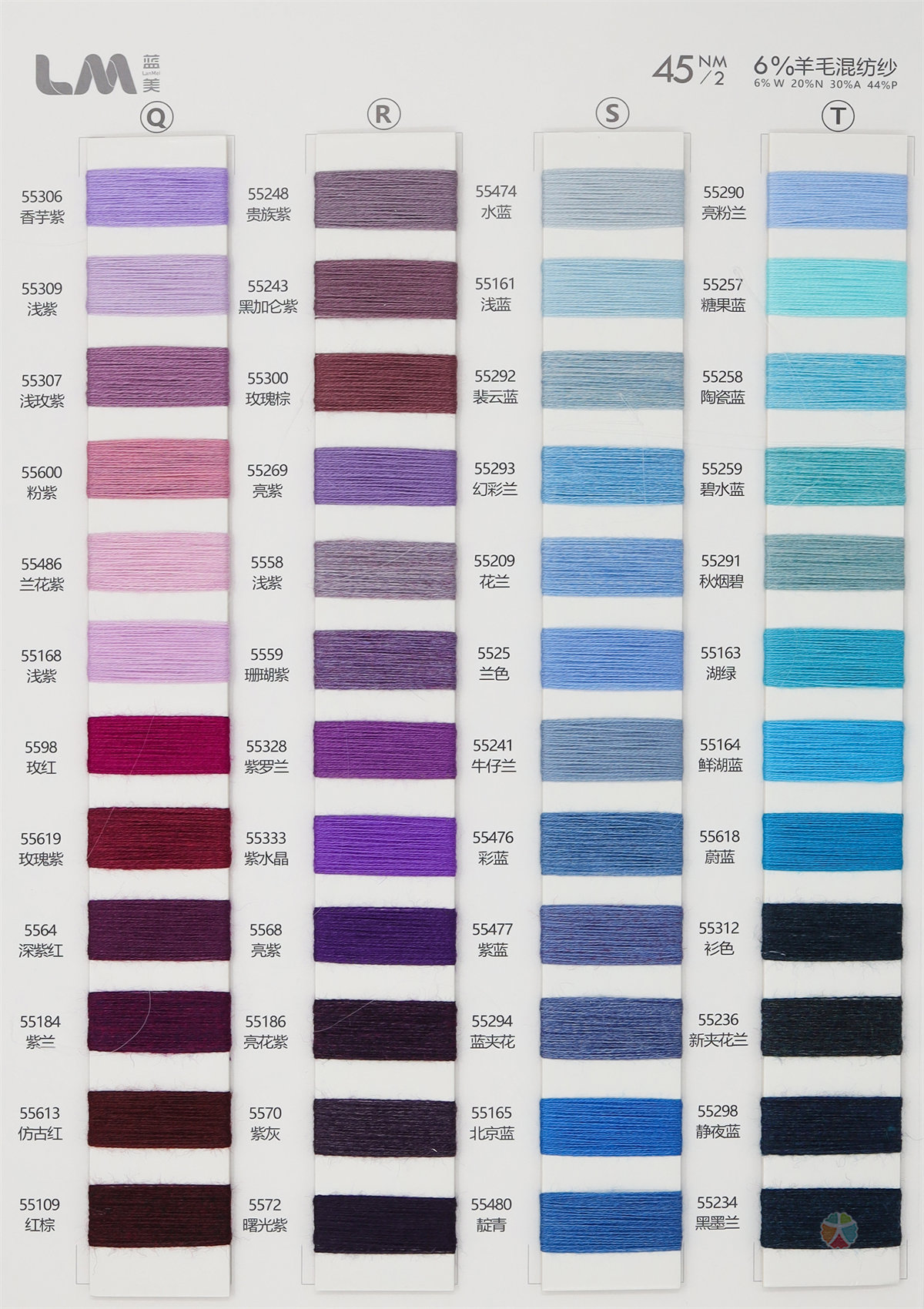 45NM/2 6%羊毛混纺纱