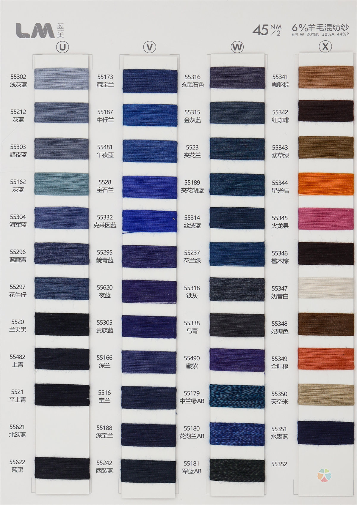 45NM/2 6%羊毛混纺纱