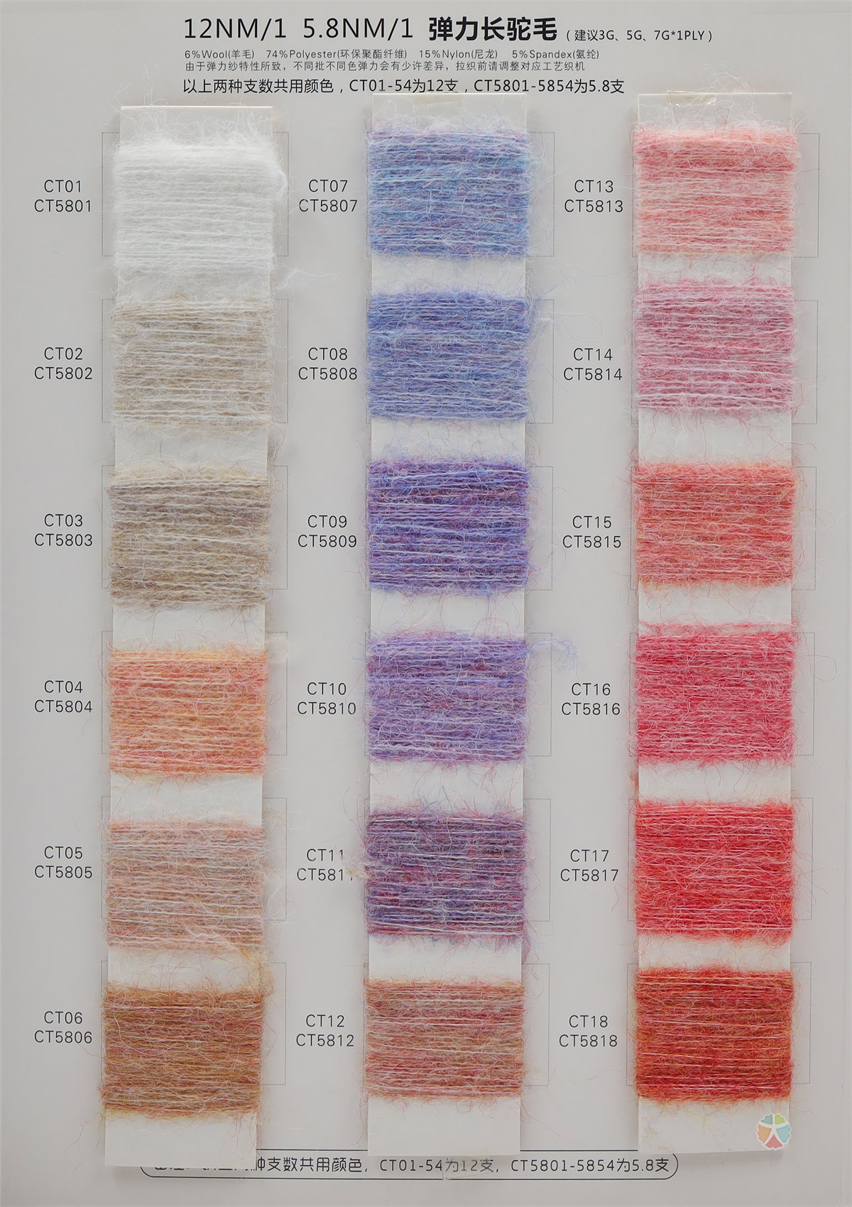 1/5.8NM 1/12NM 弹力长驼毛