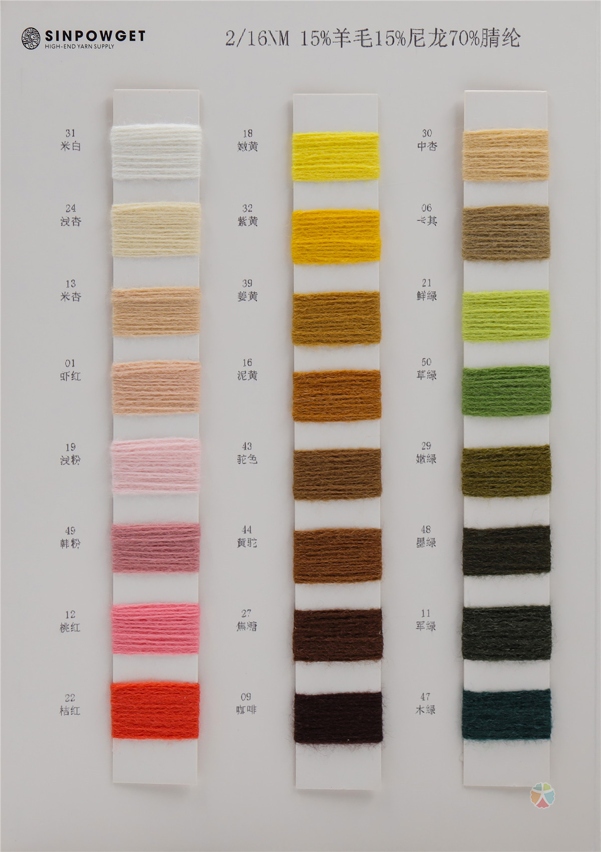 2/16NM 15%羊毛 15%尼龙 70%腈纶