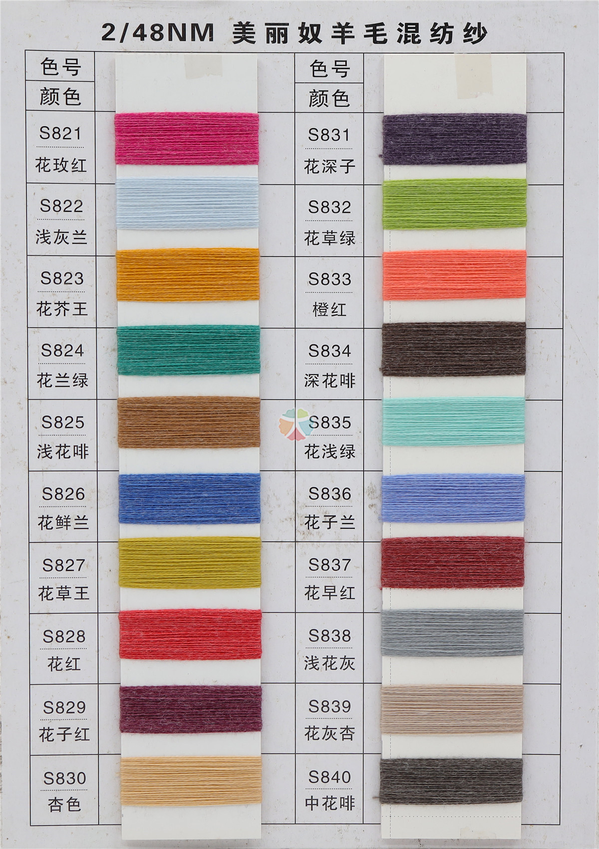 2/48NM 美丽奴羊毛混纺纱