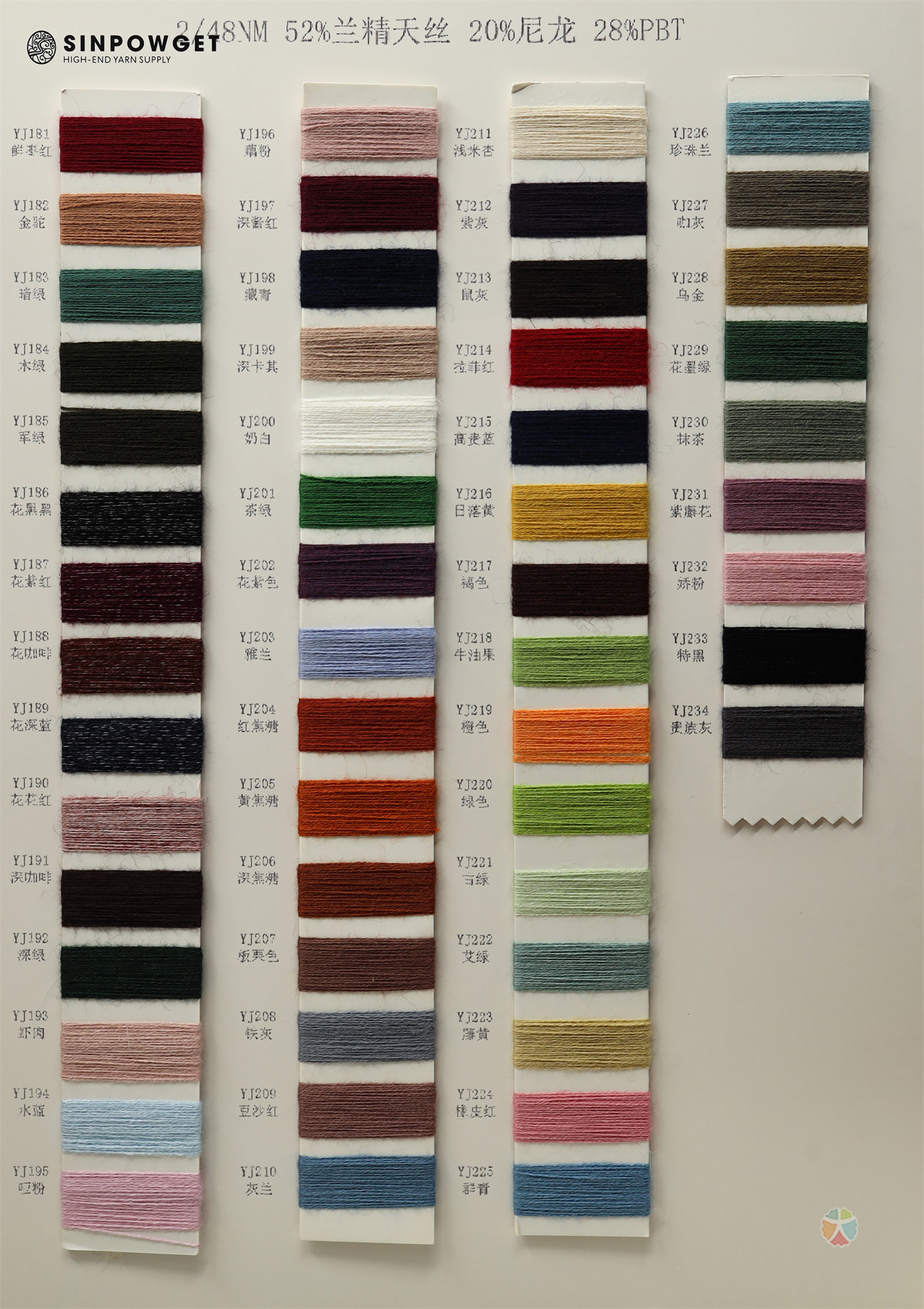 2/48NM 52%兰精天丝 20%尼龙 28%PBT