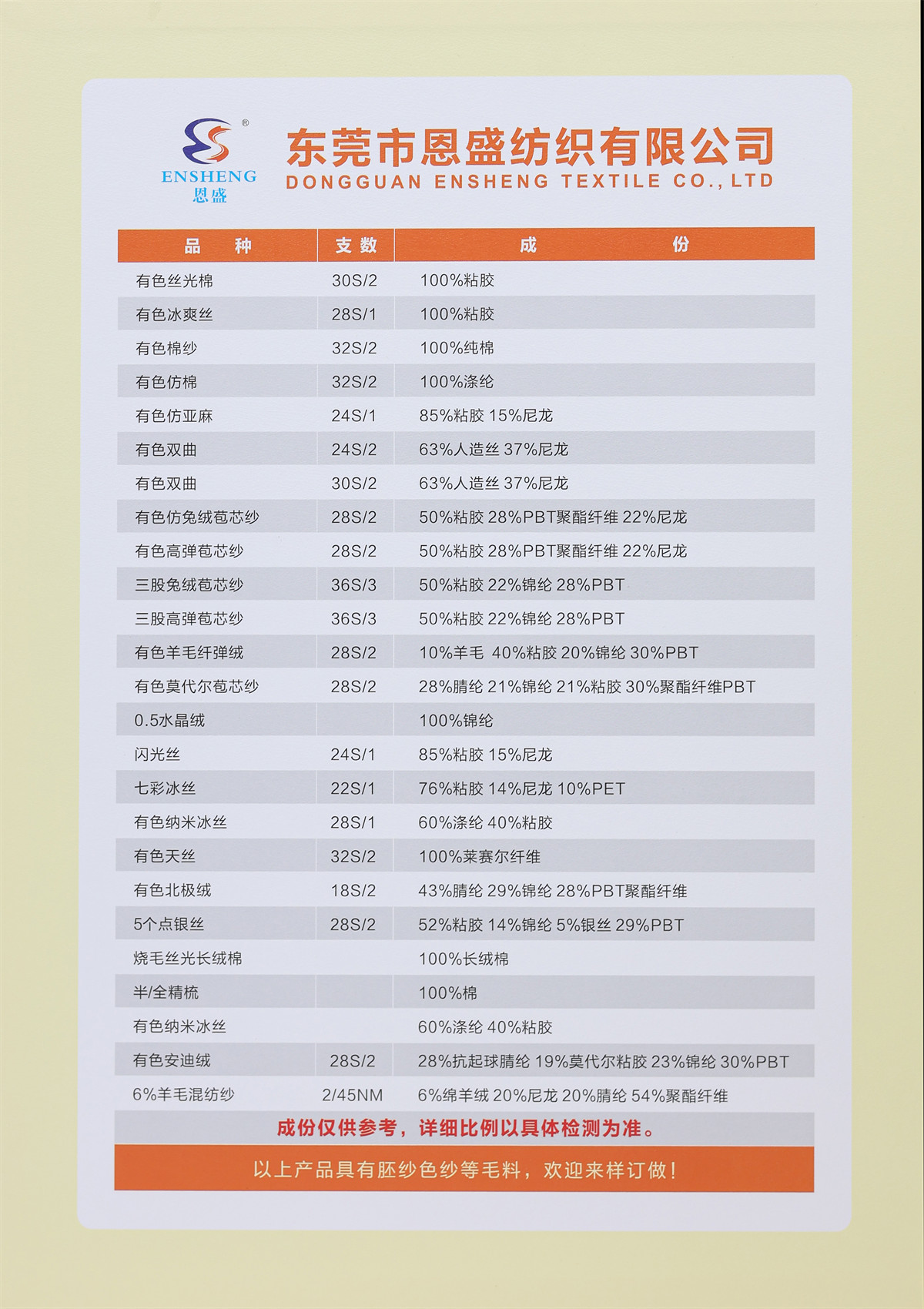 28S/2有色高弹包芯纱