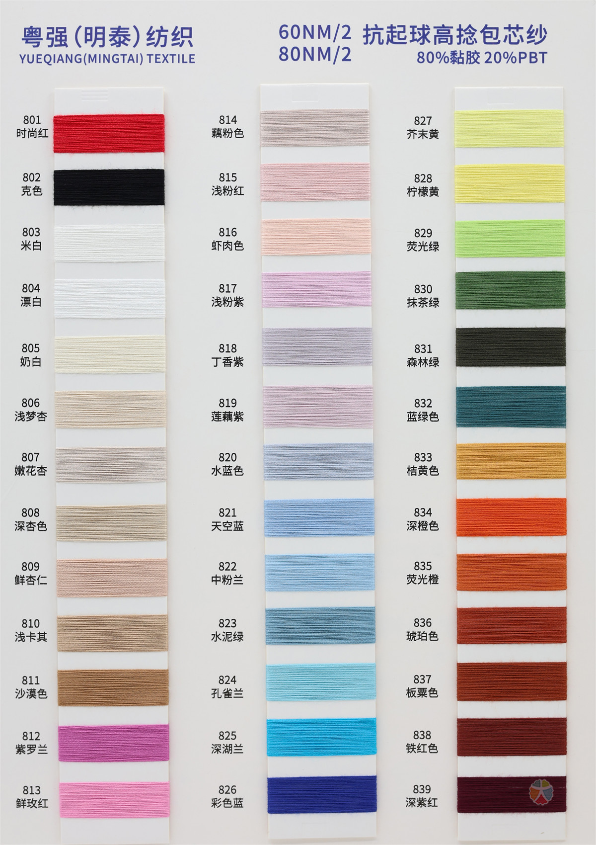 60NM/2 80NM/2 抗起球高捻包芯纱