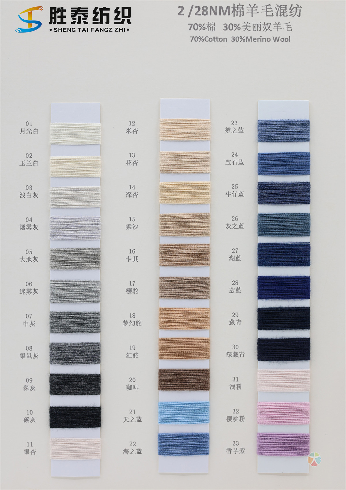 2/28NM 棉羊毛混纺纱