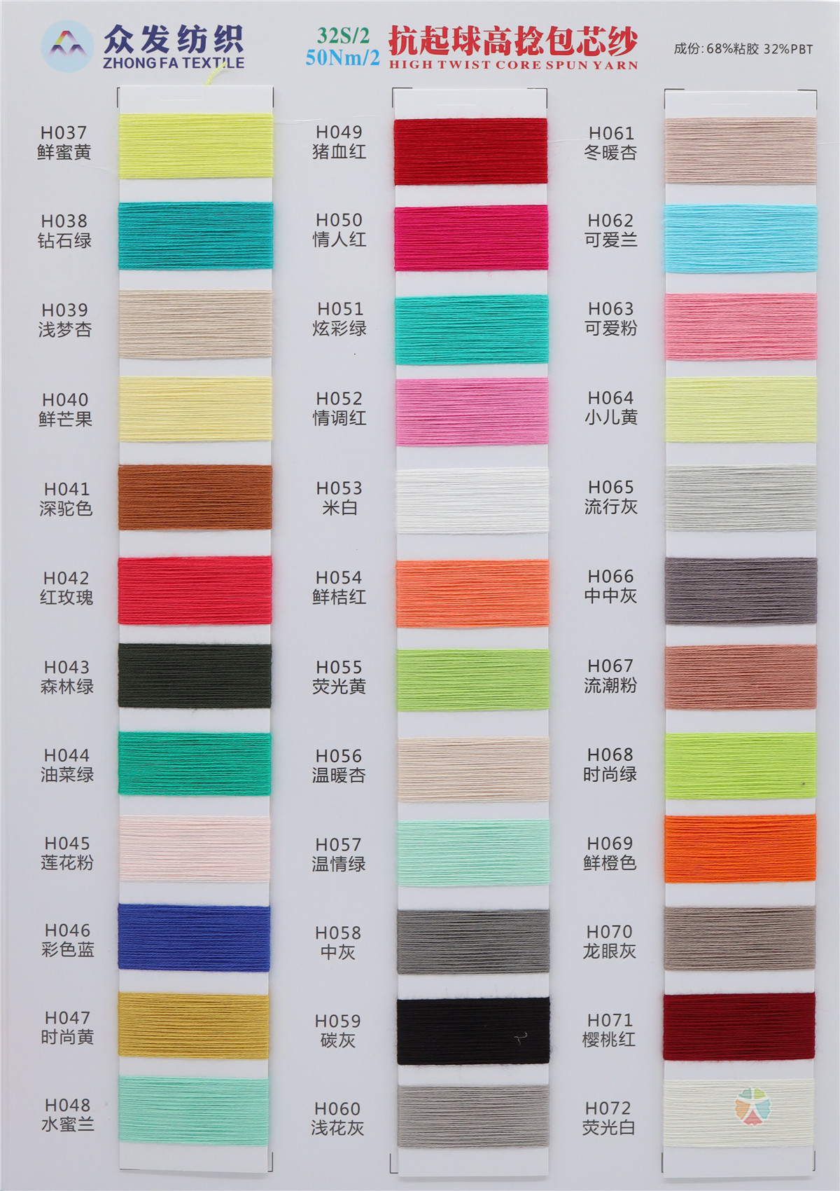 32S/2 50NM/2 抗起球高捻包芯纱