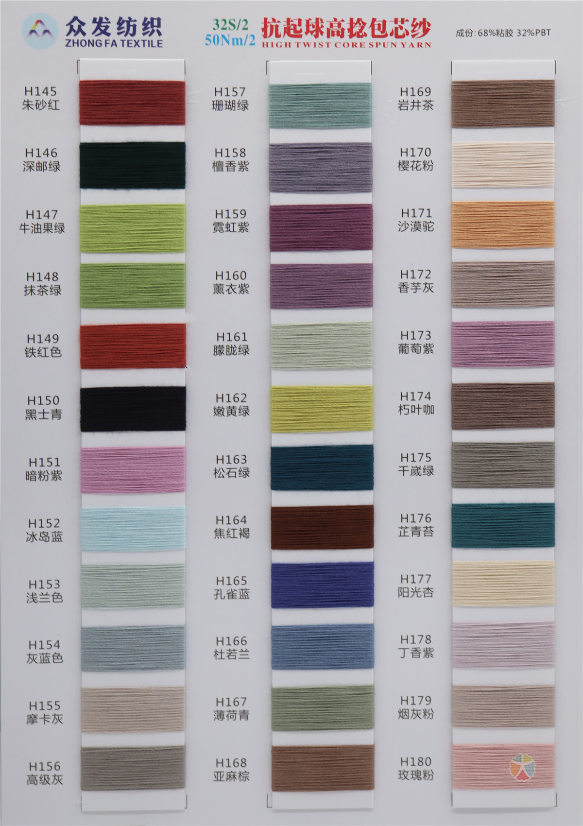 32S/2 50NM/2 抗起球高捻包芯纱