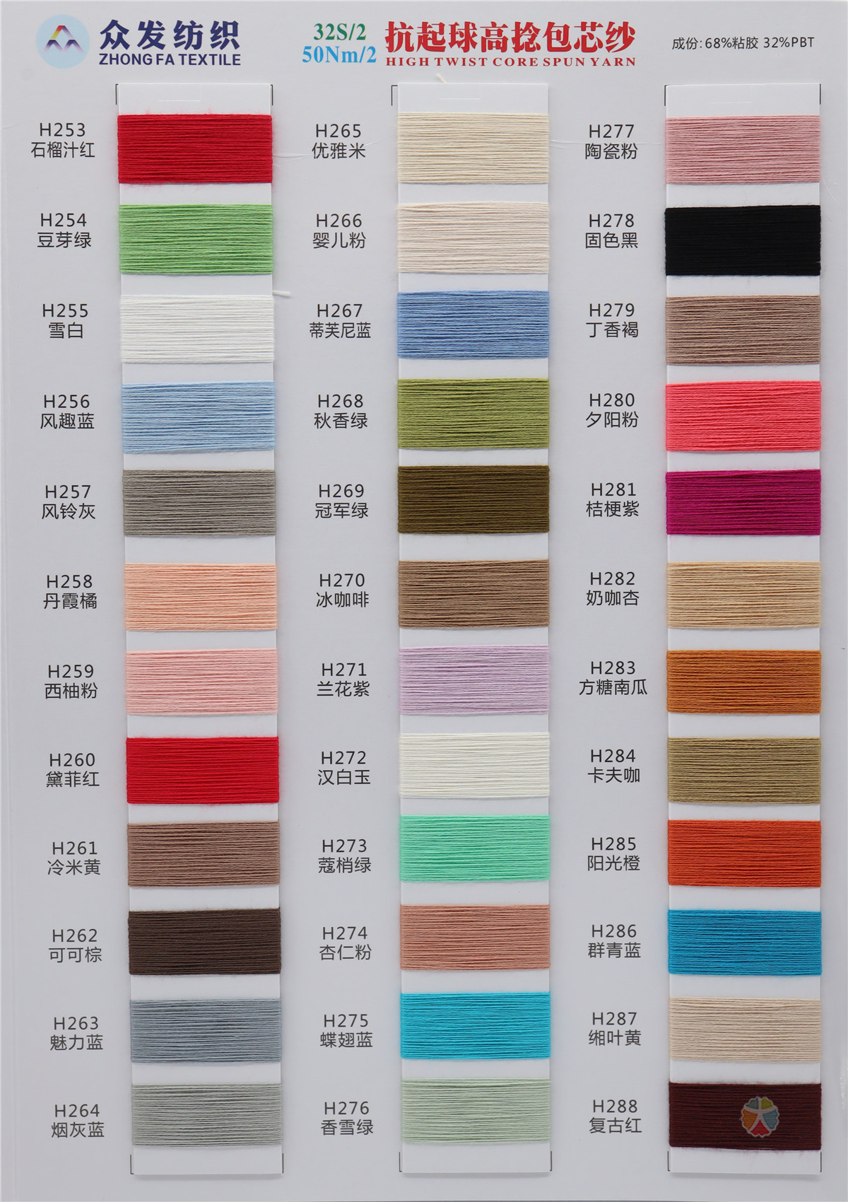32S/2 50NM/2 抗起球高捻包芯纱