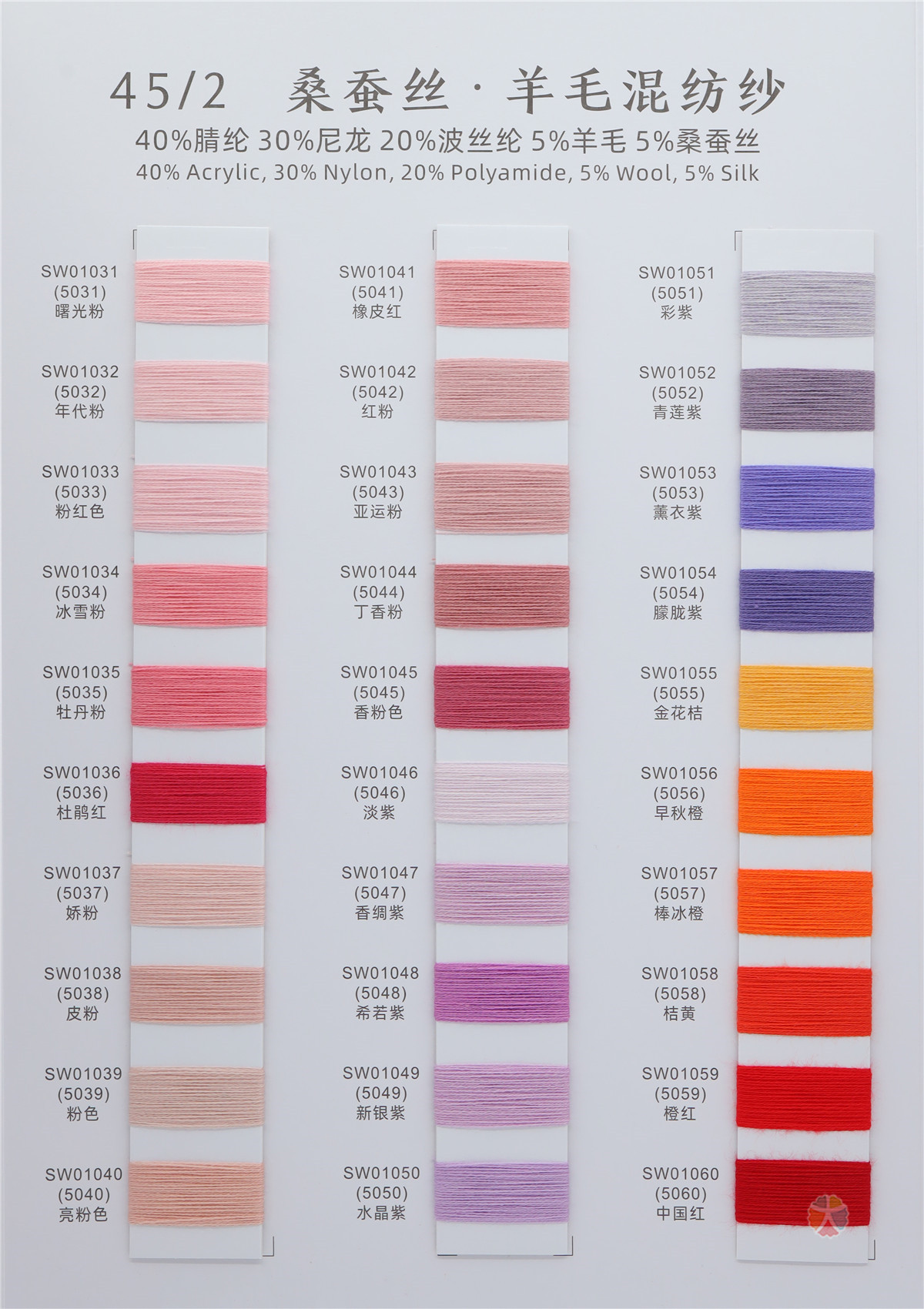 2/45NM 桑蚕丝 · 羊毛混纺纱