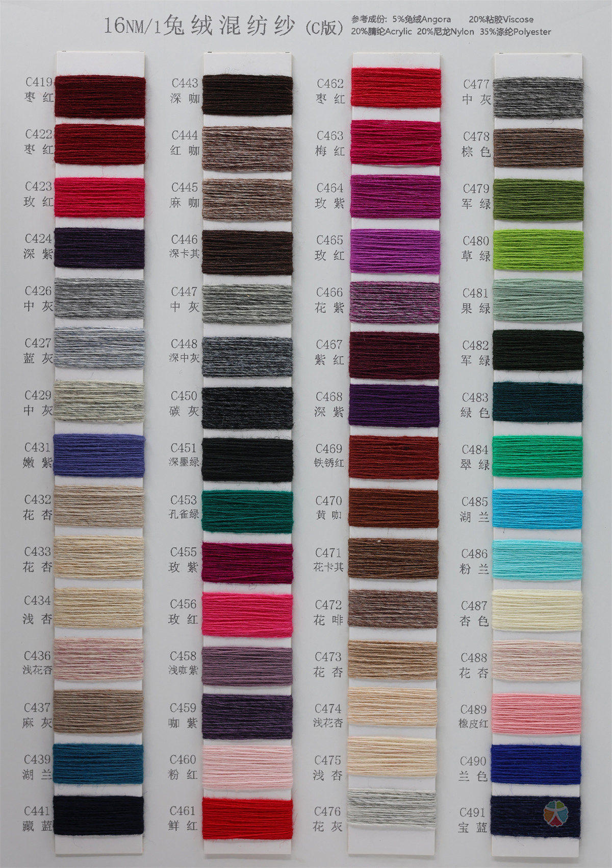 16NM/1 兔绒混纺纱（C版）