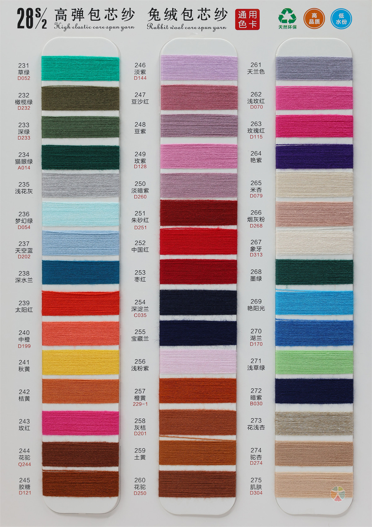 28S/2 高弹包芯纱(兔绒包芯纱)