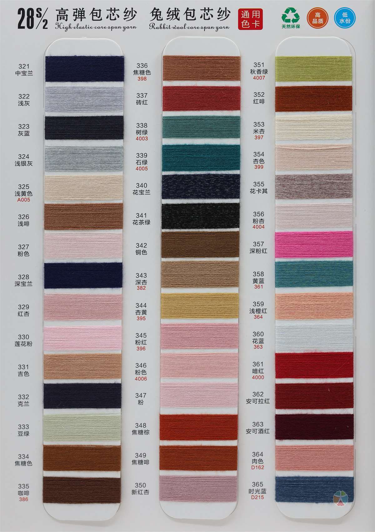 28S/2 高弹包芯纱(兔绒包芯纱)