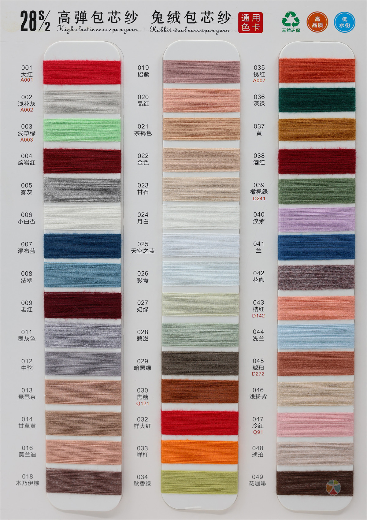 28S/2 高弹包芯纱(兔绒包芯纱)