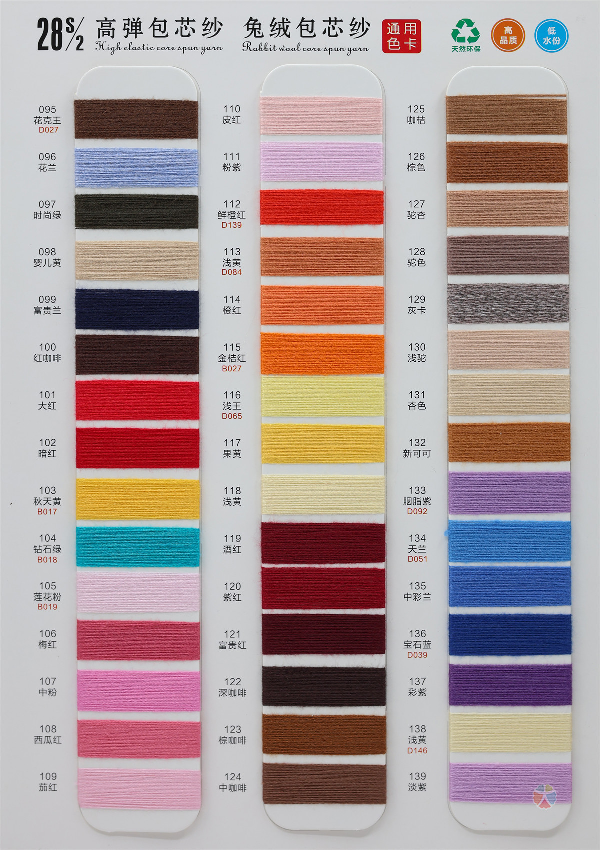 28S/2 高弹包芯纱(兔绒包芯纱)