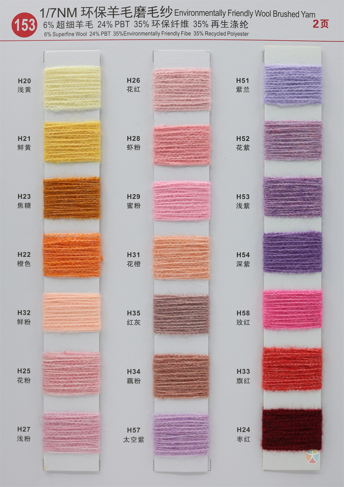 153）1/7NM 环保羊毛磨毛纱