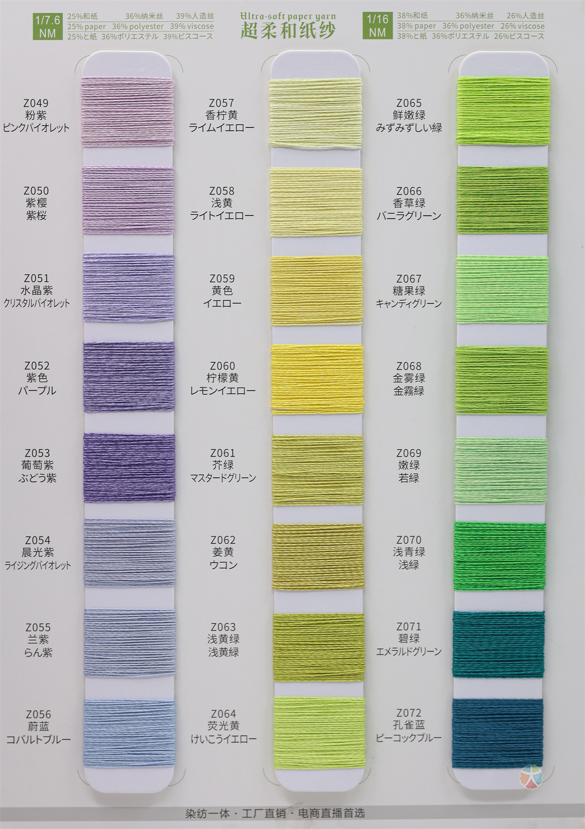 7.6NM/1 16NM/1 超柔和纸纱