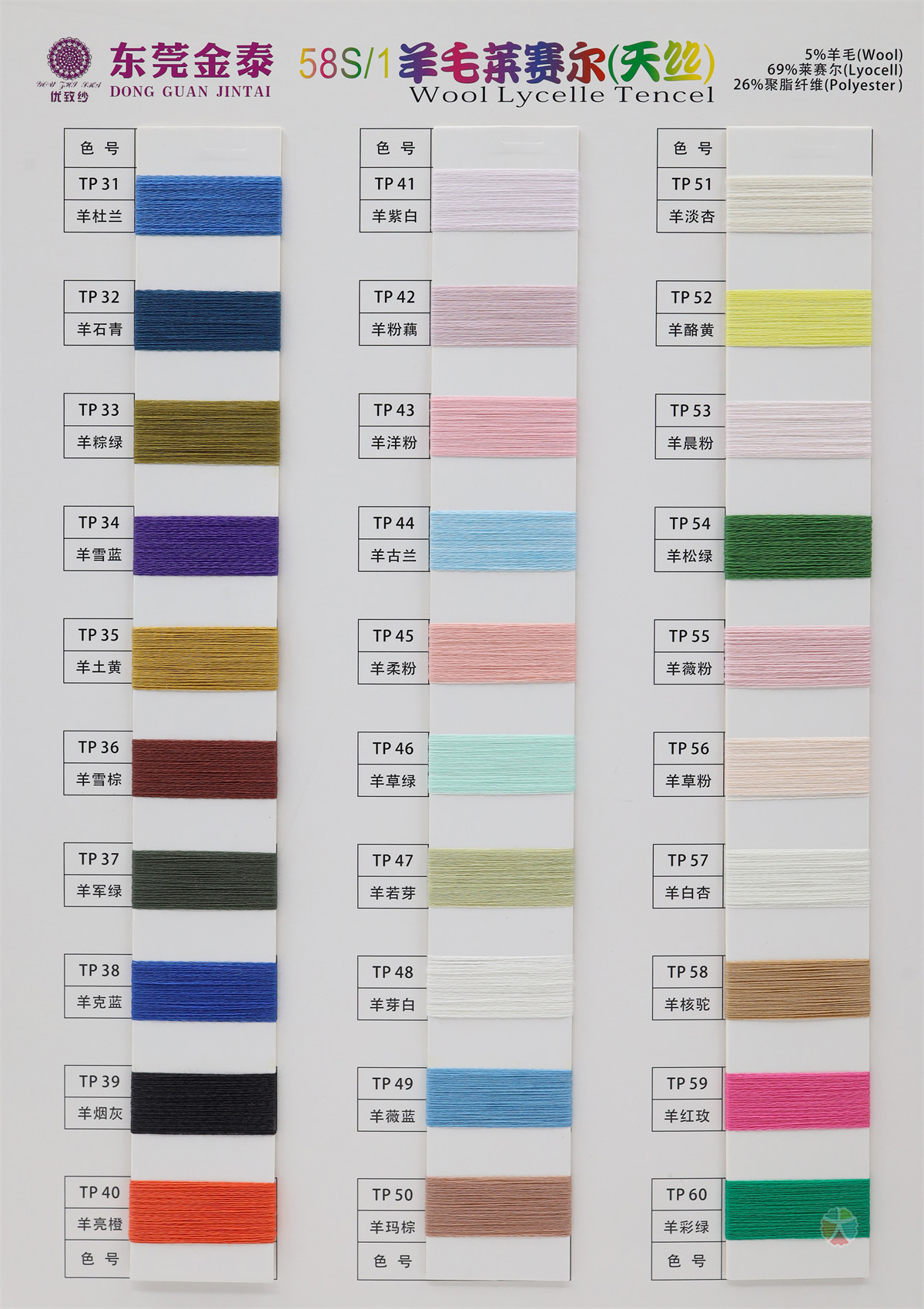 58Nm/1 羊毛莱赛尔（天丝）