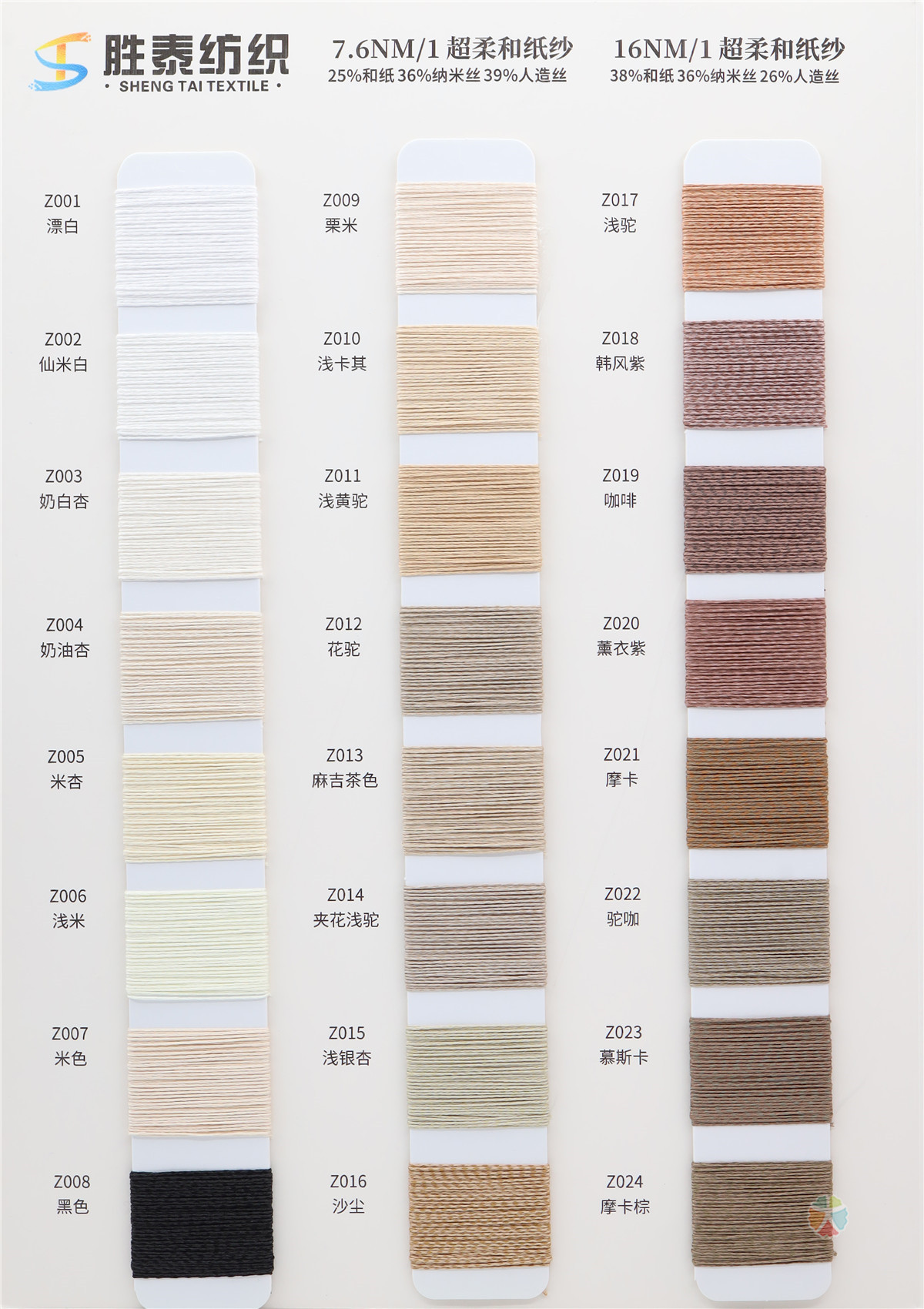 7.6NM/1 16NM/1 超柔和纸纱