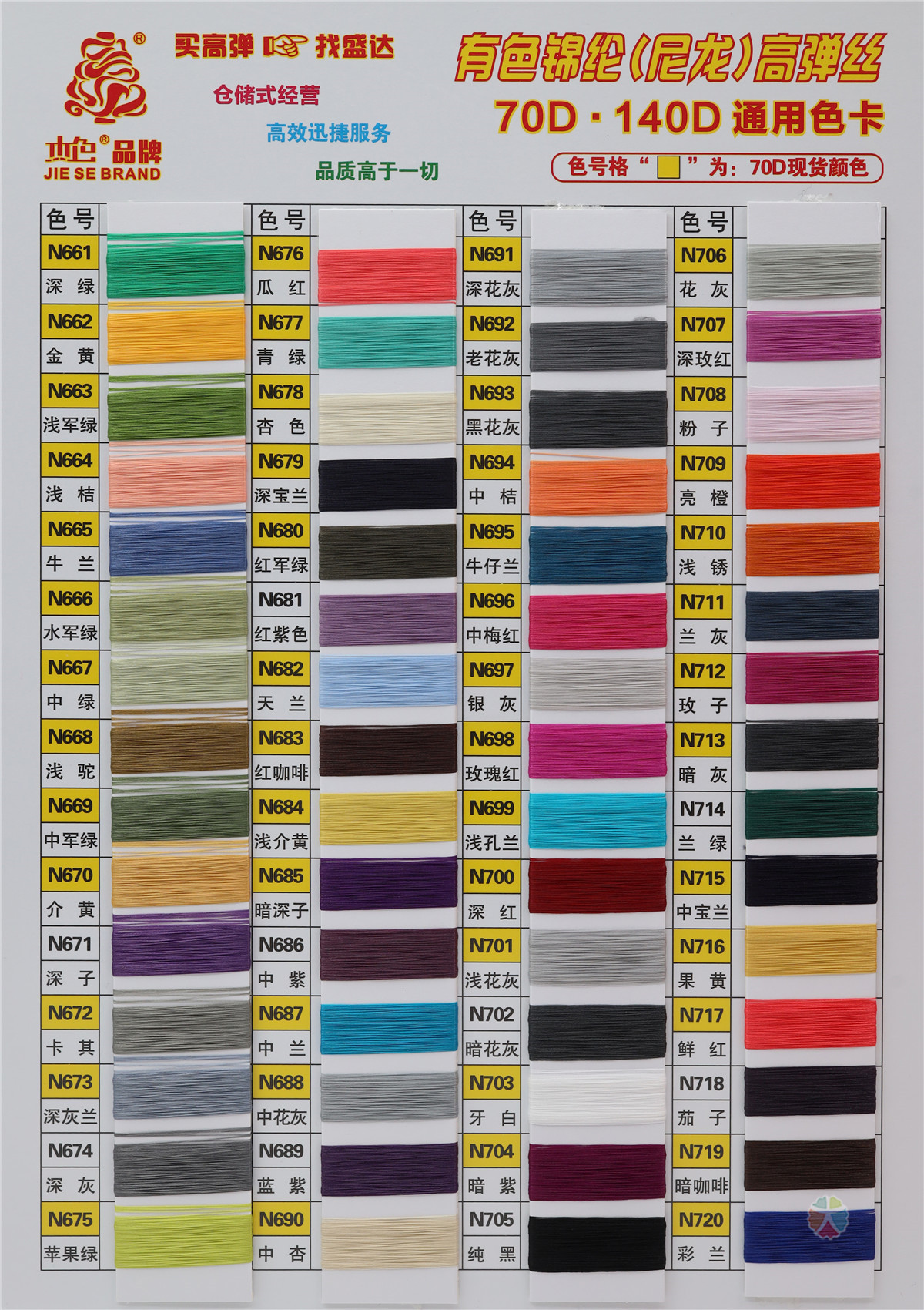 70D 140D 有色锦纶·尼龙高弹丝
