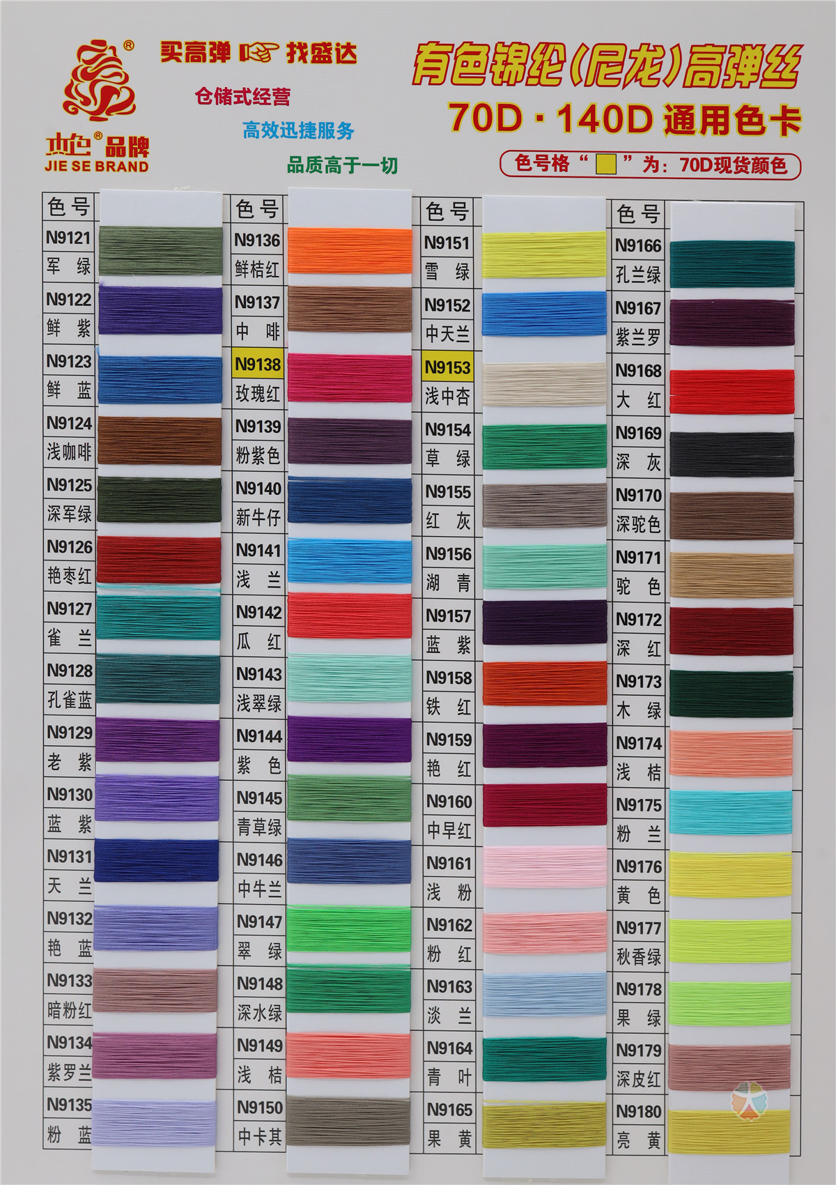 70D 140D 有色锦纶·尼龙高弹丝