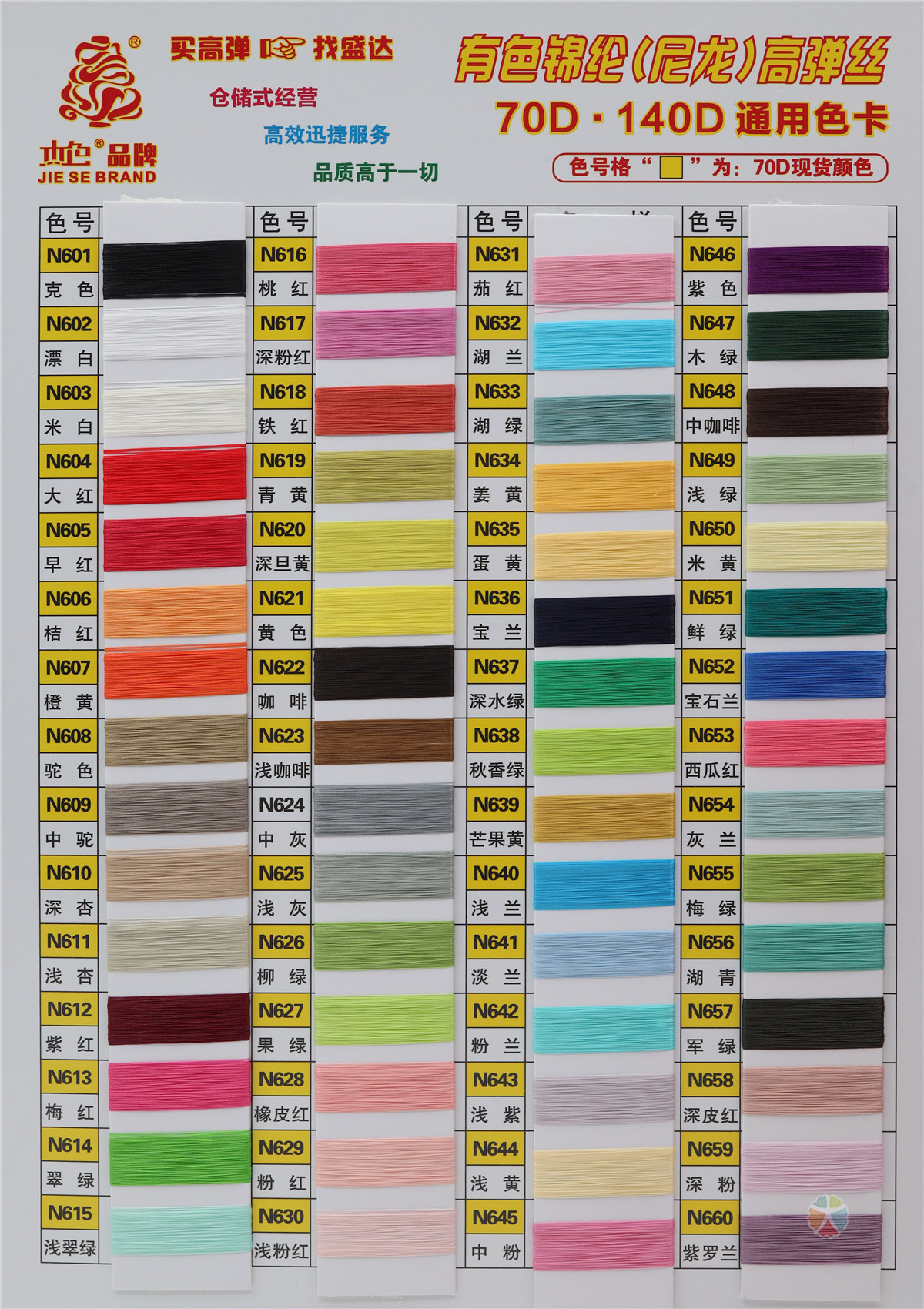 70D 140D 有色锦纶·尼龙高弹丝