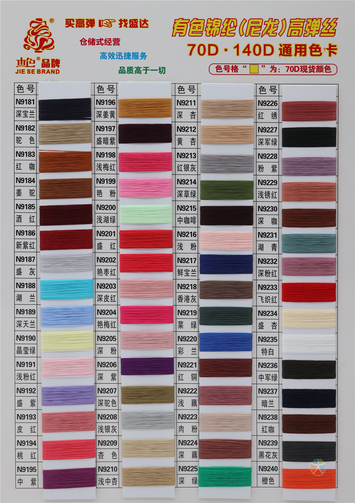70D 140D 有色锦纶·尼龙高弹丝