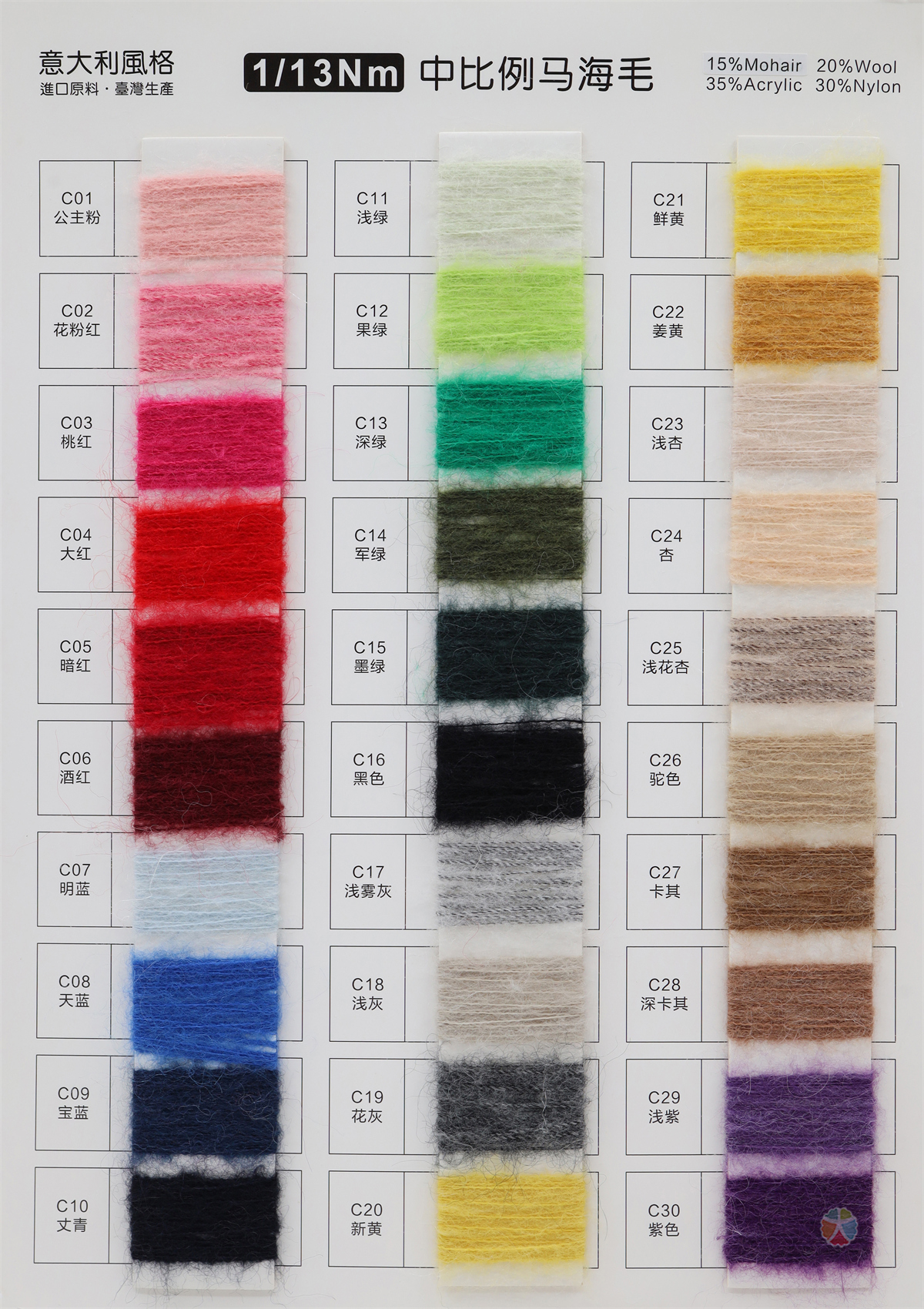 1/13NM 中比例羊毛马海毛