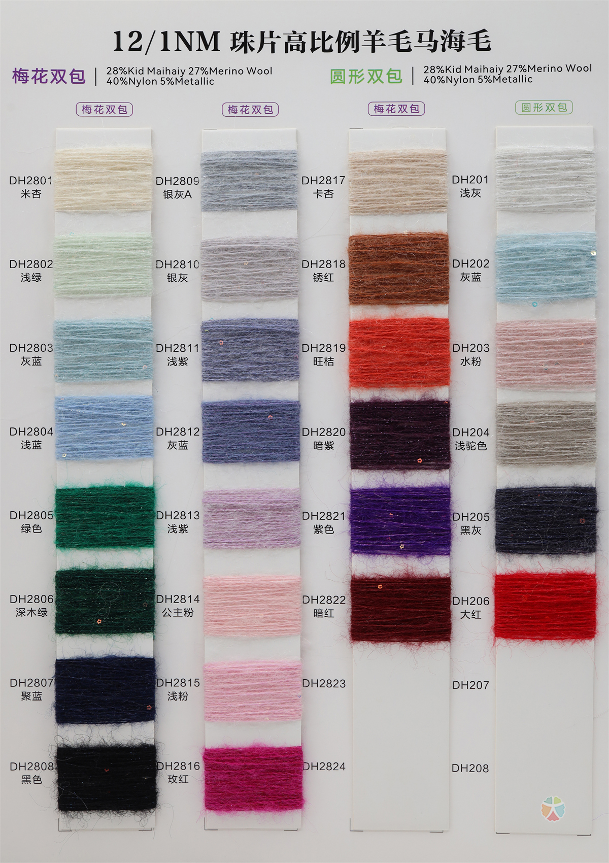 12/1NM 珠片高比例羊毛马海毛