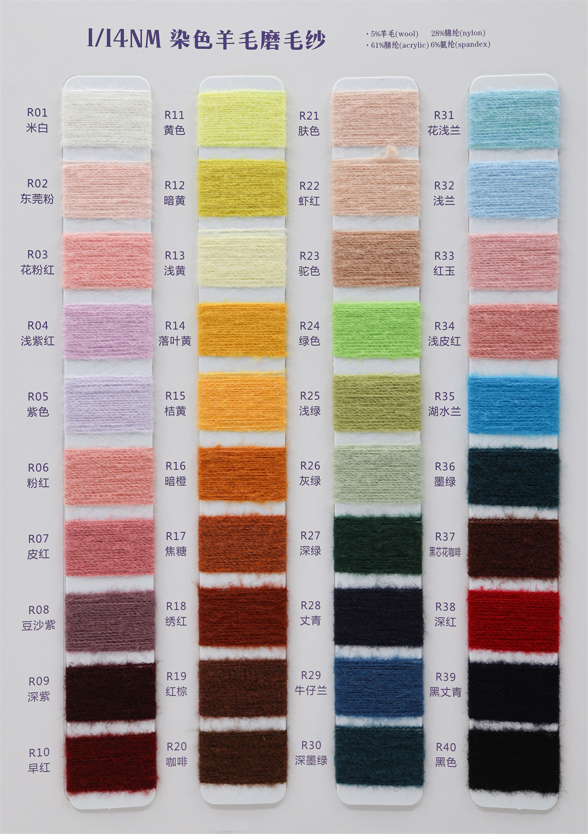 1/14NM 羊毛磨毛纱（染色）