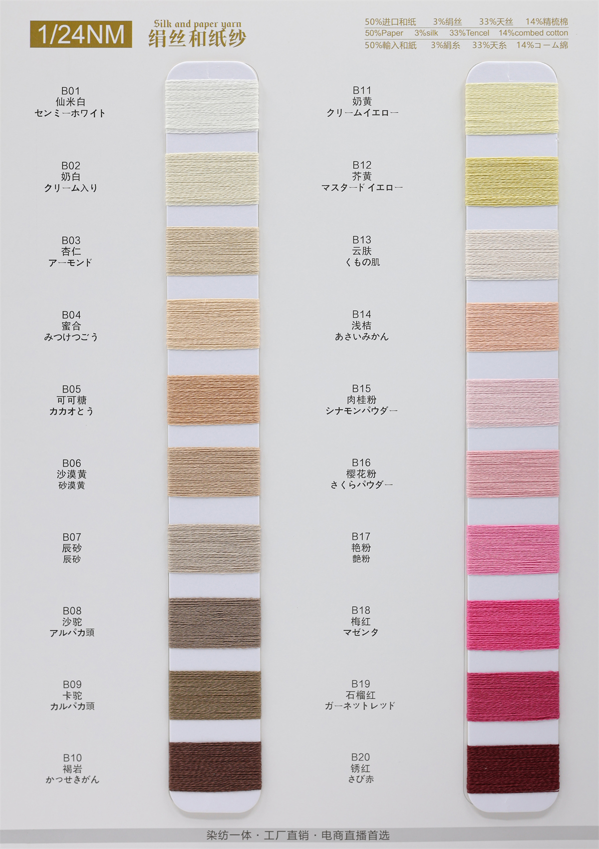 1/24NM 绢丝和纸纱