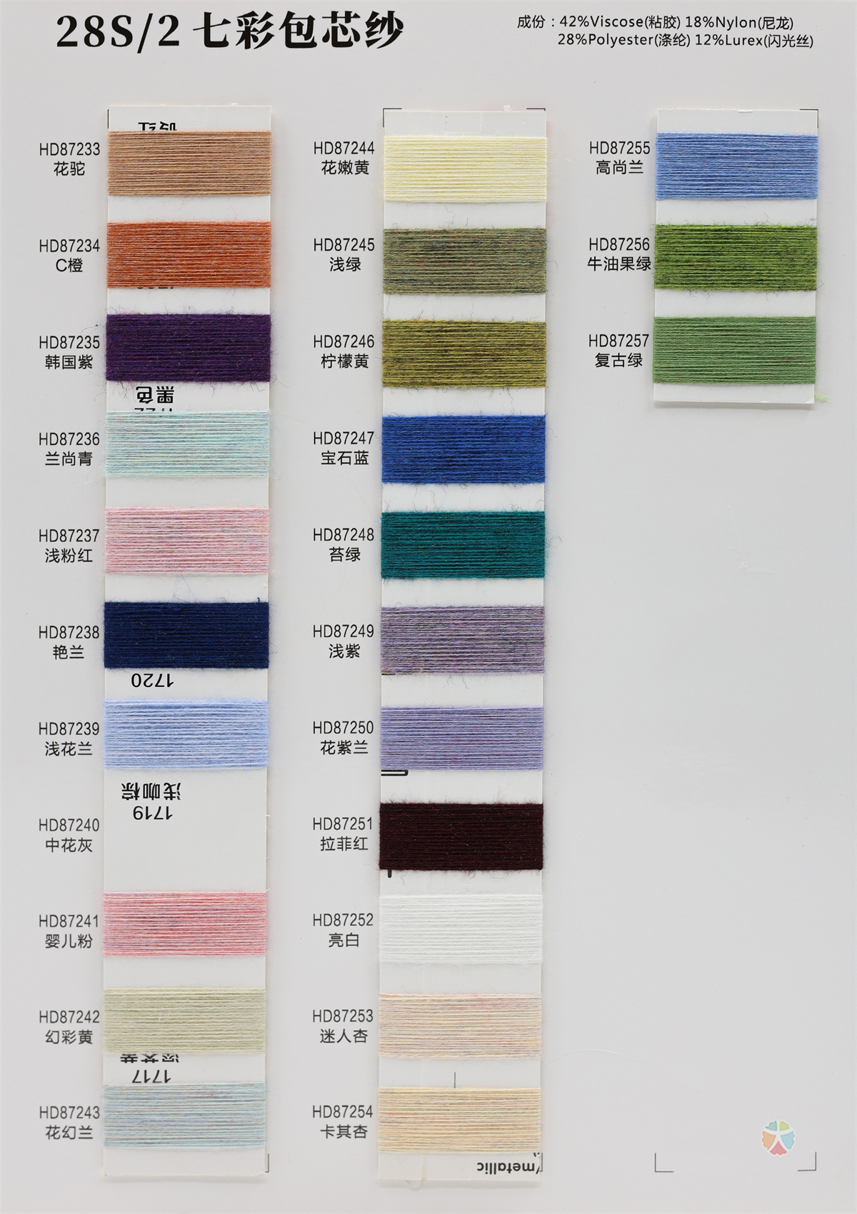 28S/2 七彩包芯纱