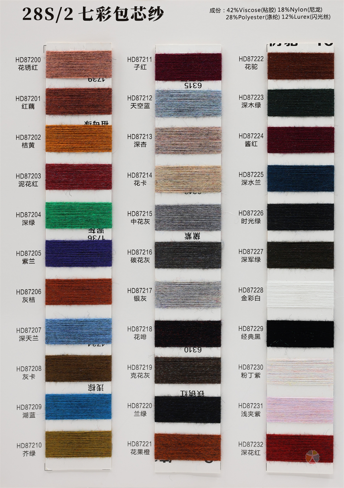 28S/2 七彩包芯纱