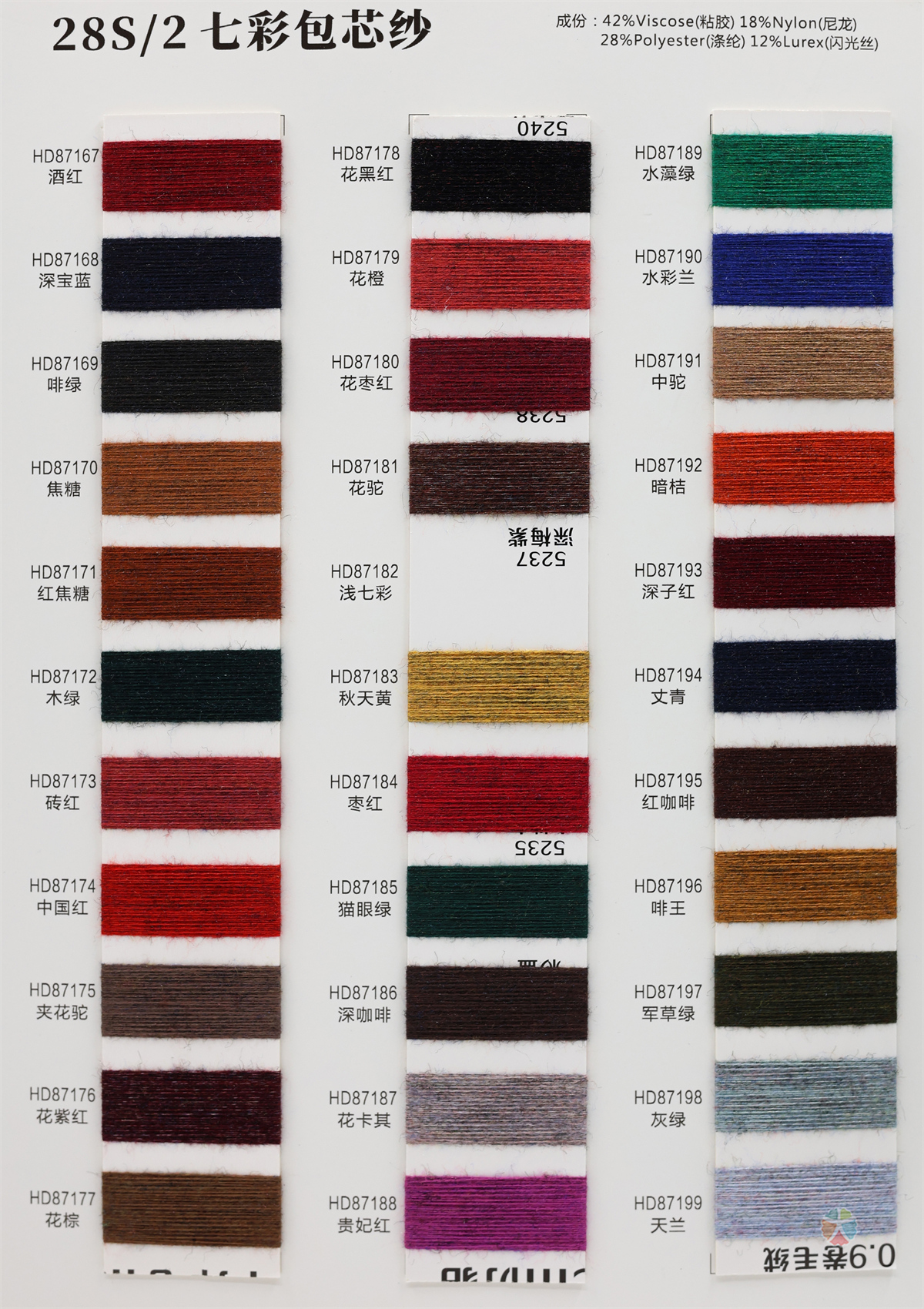 28S/2 七彩包芯纱