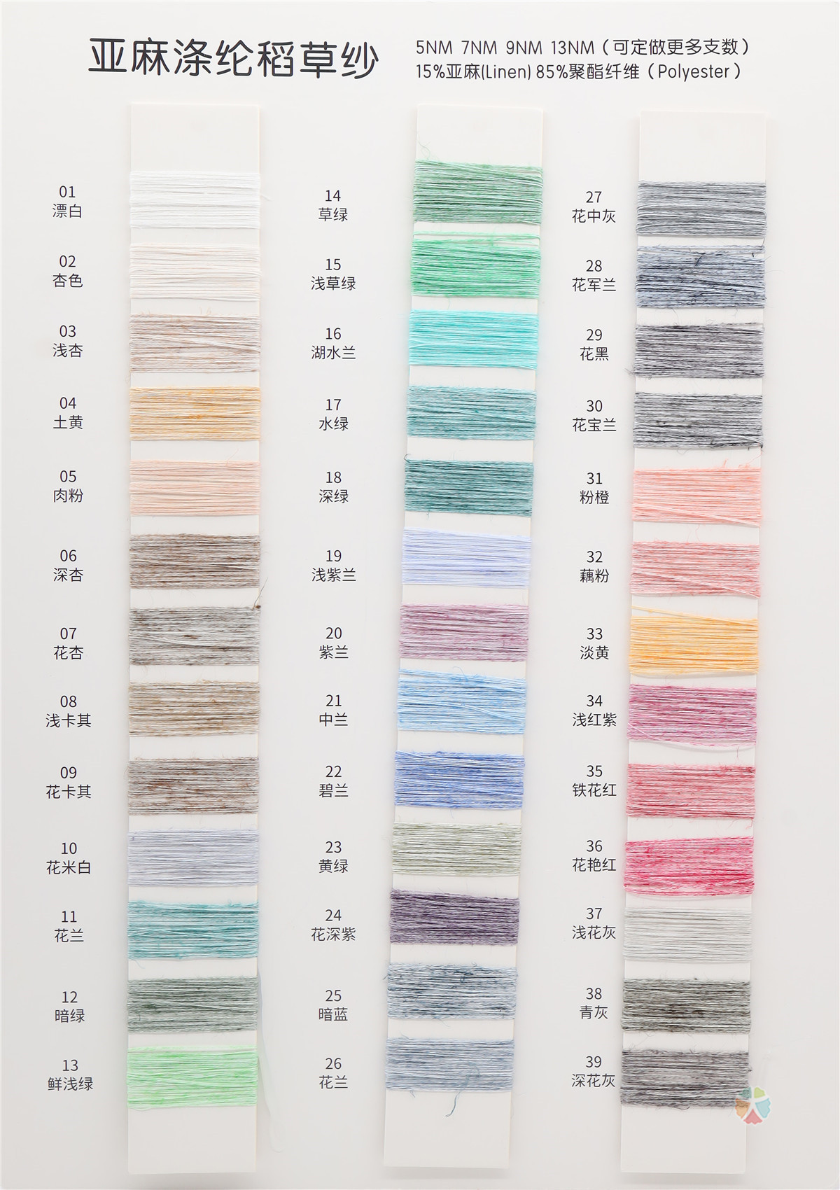 5NM 7NM 9NM 13NM 亚麻涤纶稻草纱