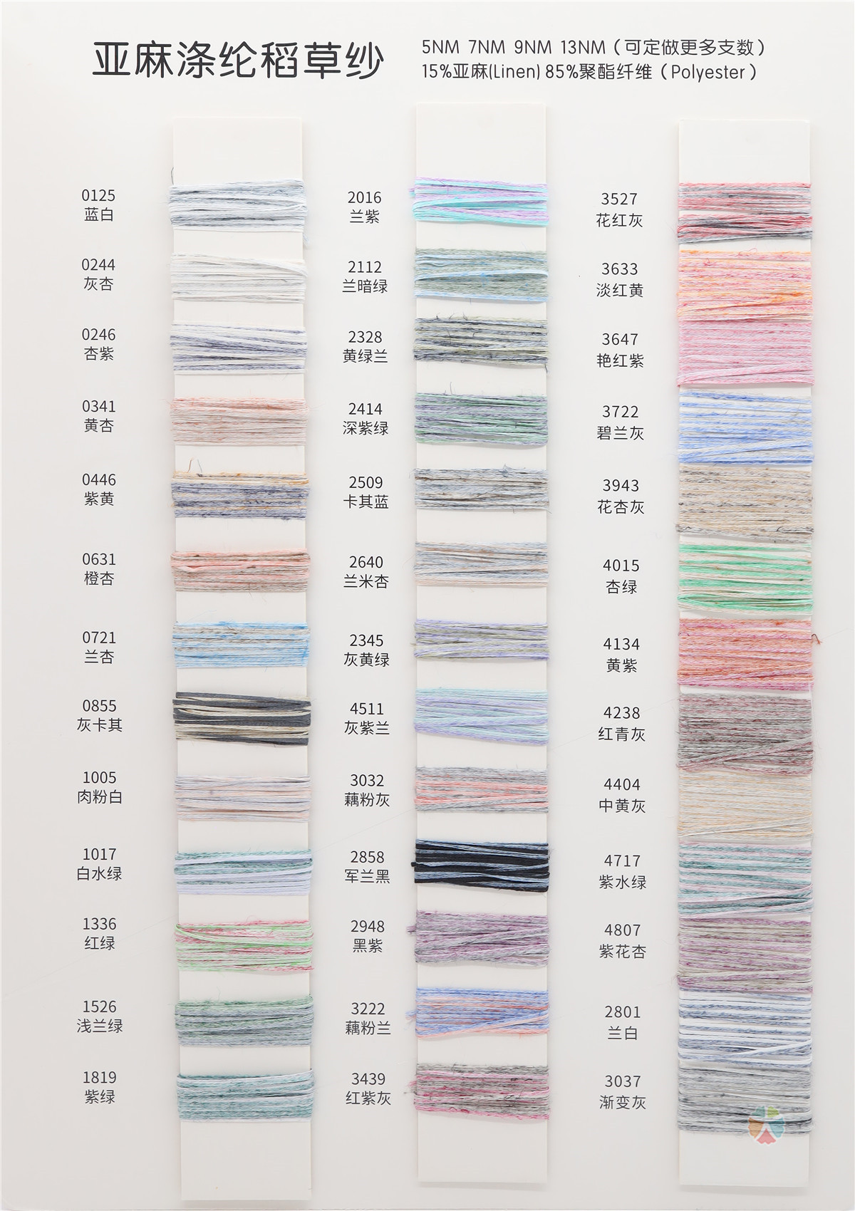 5NM 7NM 9NM 13NM 亚麻涤纶稻草纱