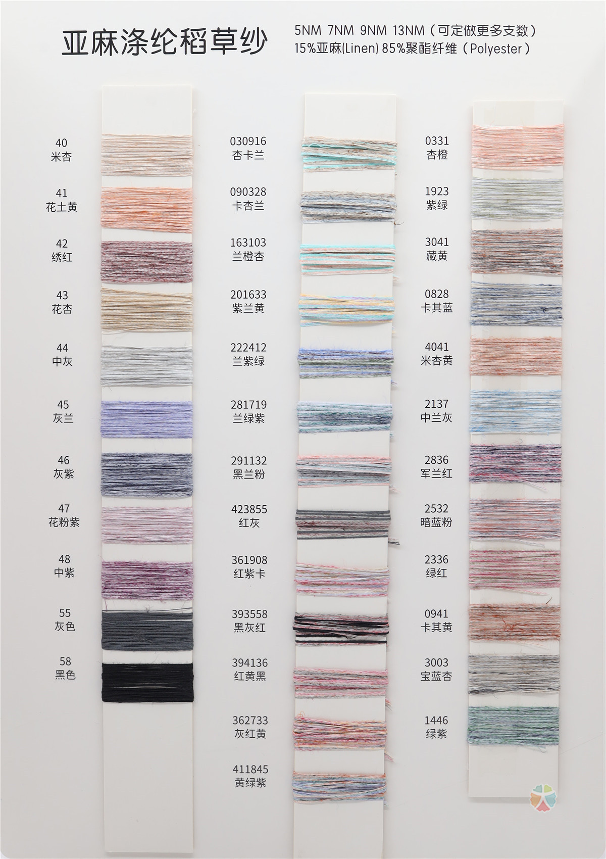 5NM 7NM 9NM 13NM 亚麻涤纶稻草纱