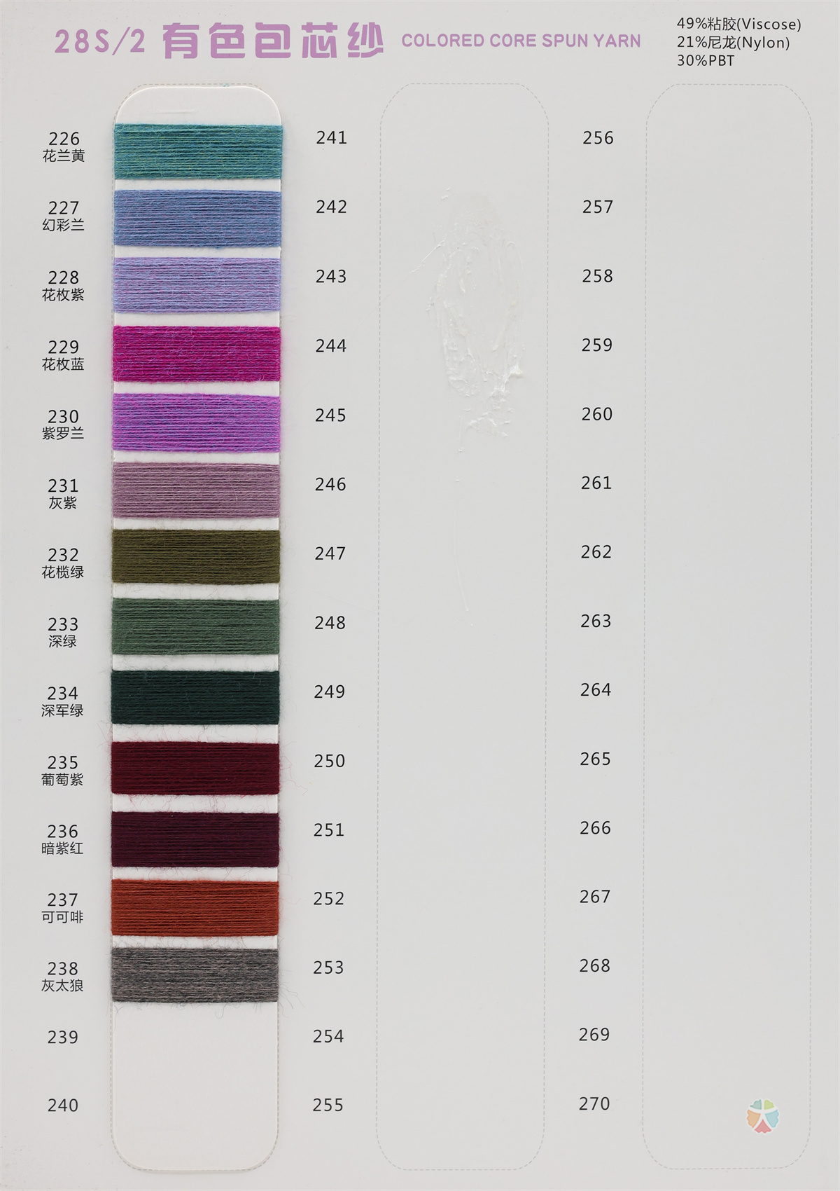 28S/2 有色包芯纱