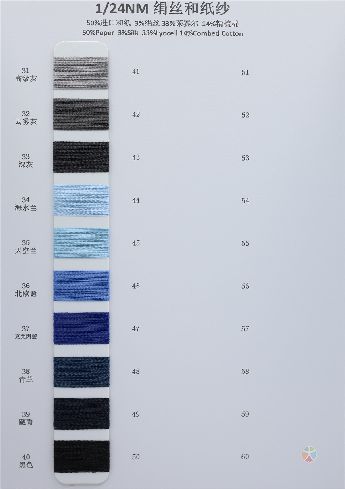 1/24NM 绢丝和纸纱