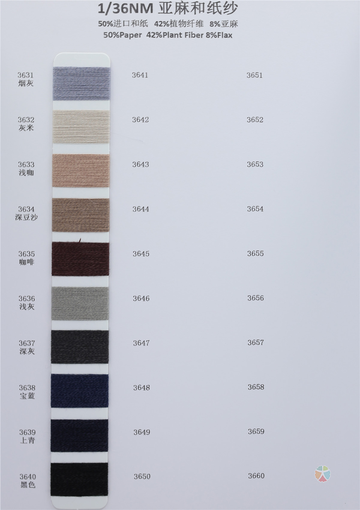 1/36NM 亚麻和纸纱