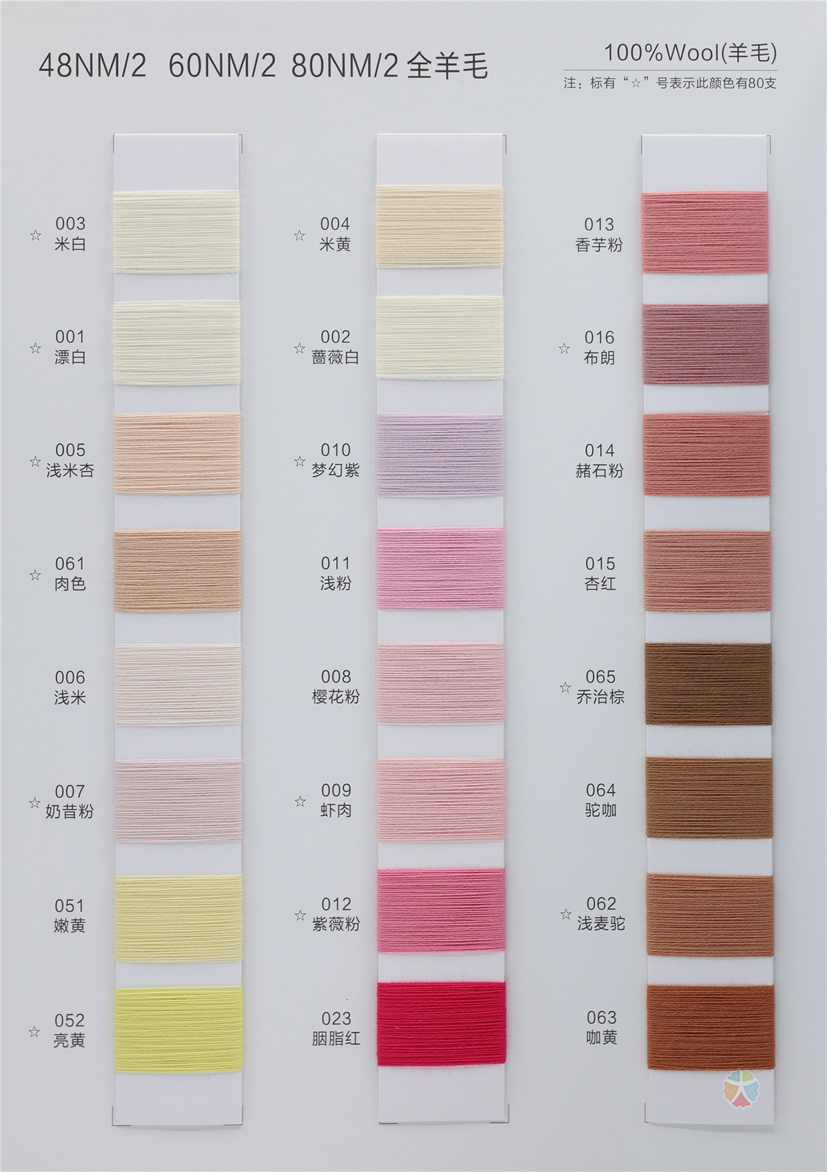 48NM/2 60NM/2 80NM/2 全羊毛