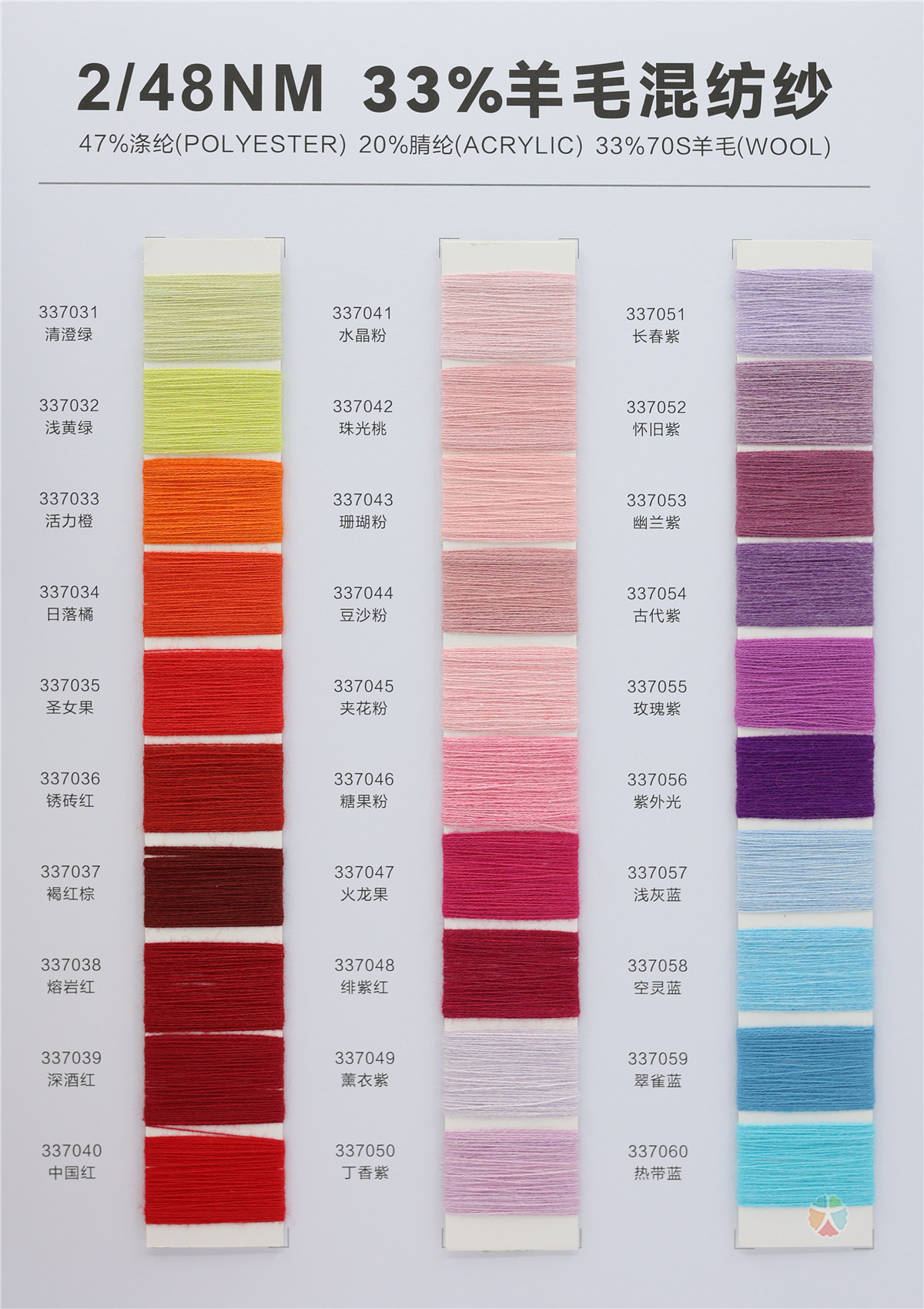 2/48NM 33羊毛混纺纱