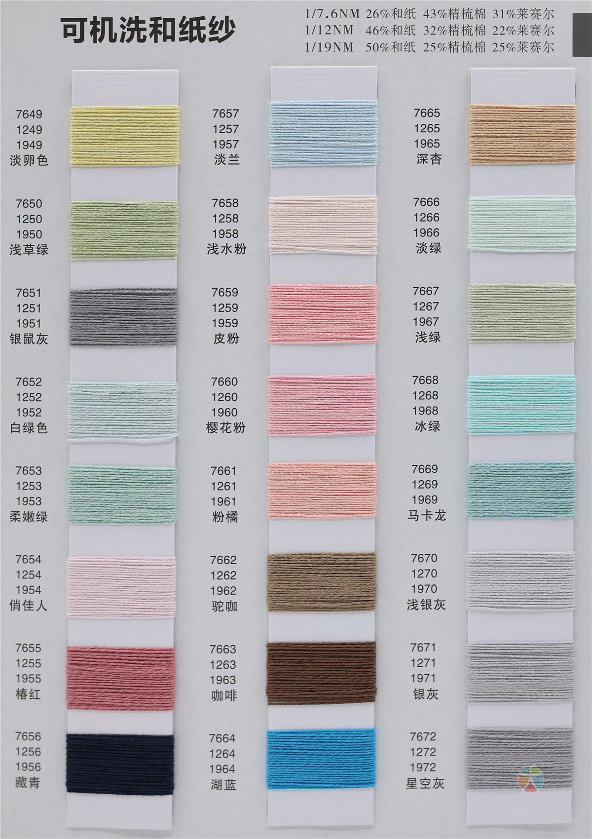 1/12NM 可机洗和纸纱
